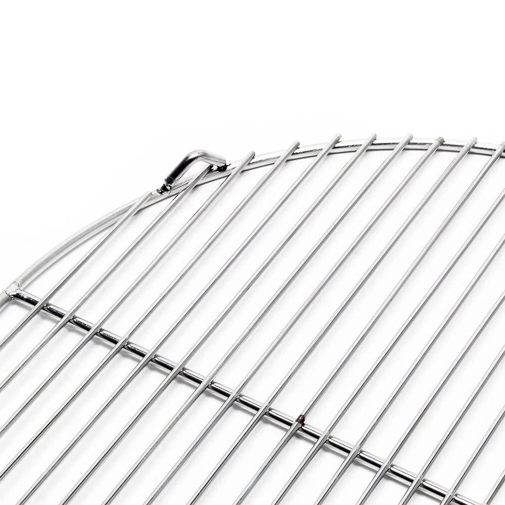 Wiltec Parrilla barbacoa Ø 80 cm redonda rejilla grill acero inoxidable asado fuego brasas gas leña carbón
