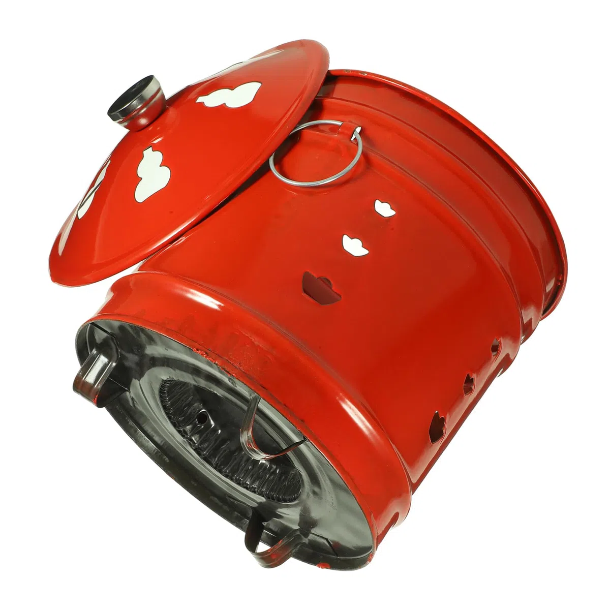 iplusmile Cubo para Quemar Papel Moneda En Jardín Esmalte Rojo 6 No., Incinerador Ventilación para Combustión, Barril De Sacrificio para Exteriores, 1 Unidad