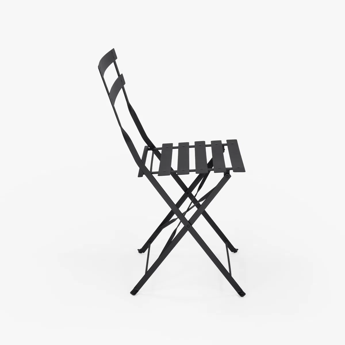 Vaukura Silla Exterior Plegable de Acero Resistente para jardín, terraza, Patio o balcón – Diseño bistrot Estilo Moderno – Acabado anticorrosivo – Negra, Blanca o Verde Oliva – Modelo Aime (Negro)