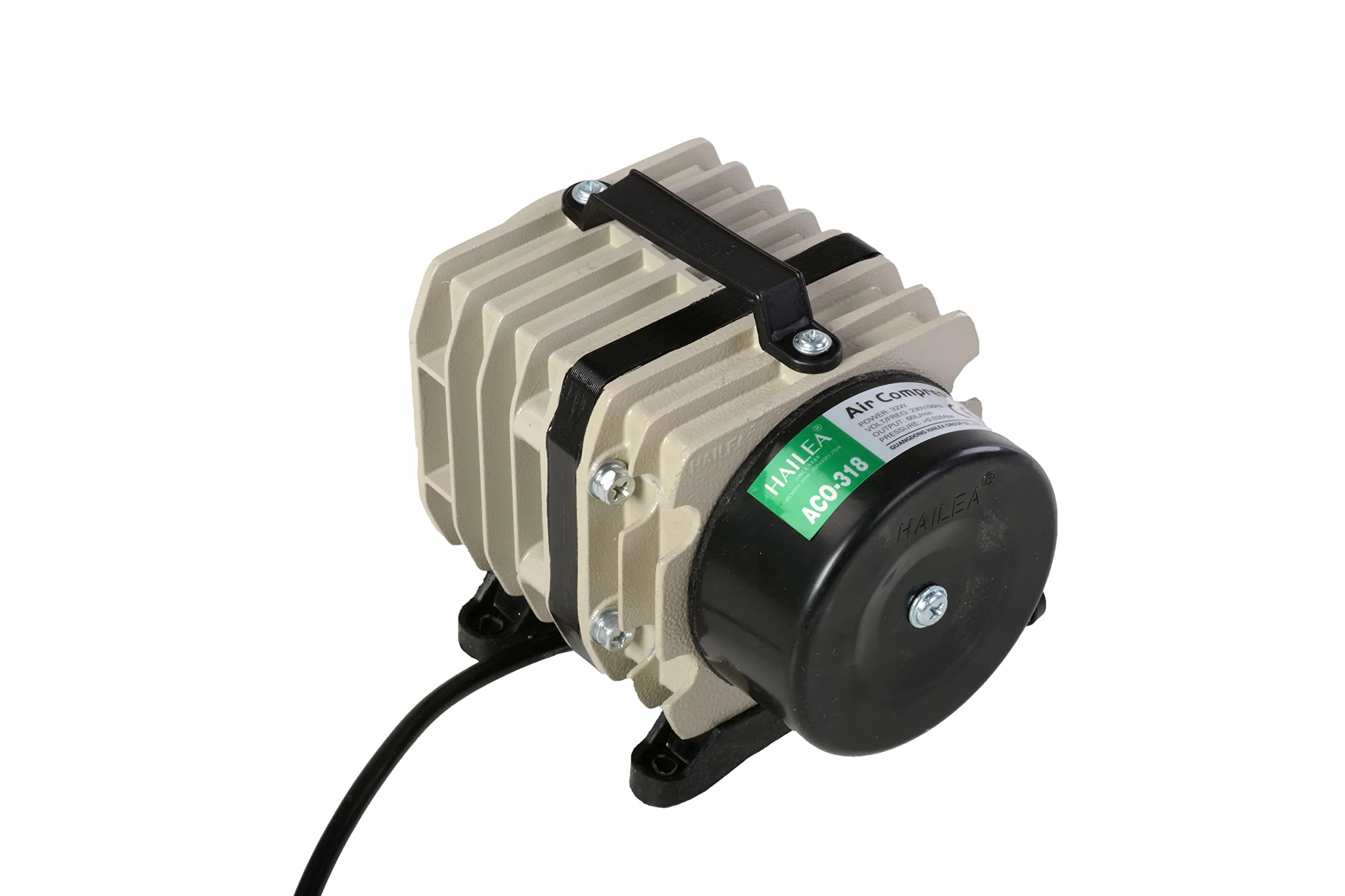 Hailea Bomba de aire/compresor de pistón Hailea ACO 318, 60 l/min, 18,2x9,5x11,6 cm, gris