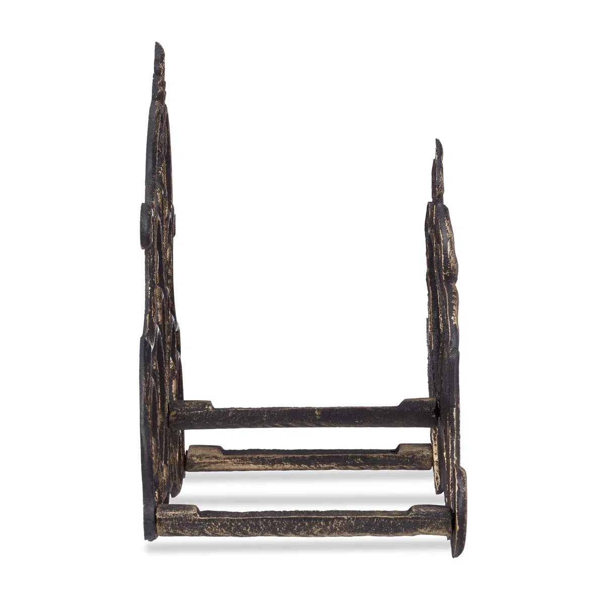 Relaxdays Enrollador para mangueras, Soporte para la pared, Vintage, Hierro fundido, 24 x 31,5 x 15 cm, Bronce