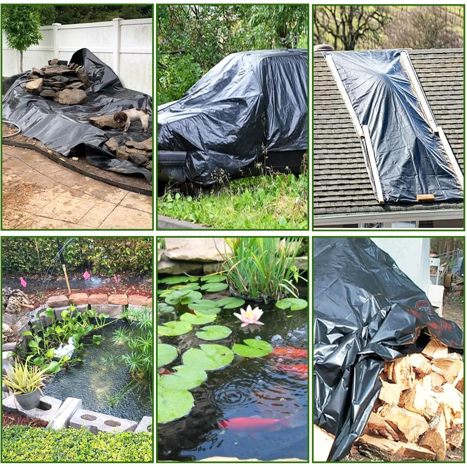 4x5m 5x8m Base de EPDM preformada Revestimiento de Estanque - Base de Goma Estanque para Membrana de Piscina de jardín de Agua al Aire Libre, cascadas, acuaponia cuencas retención(2x5m)