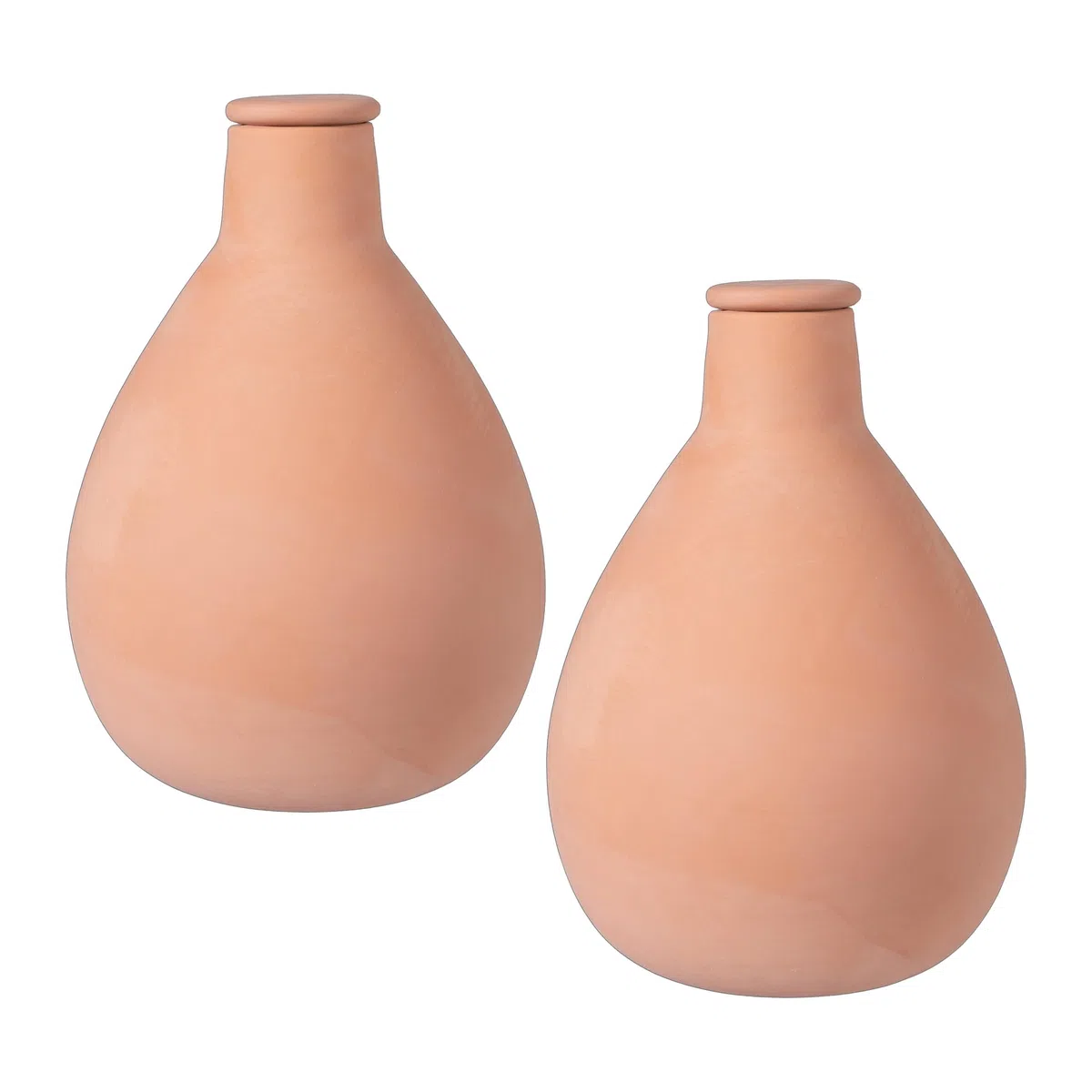 Relaxdays Set de 2 Ollas de Cerámica Terracota 1L, Riego por Raíces, Bancales e Invernaderos, Menos Pérdida de Agua, 18x
