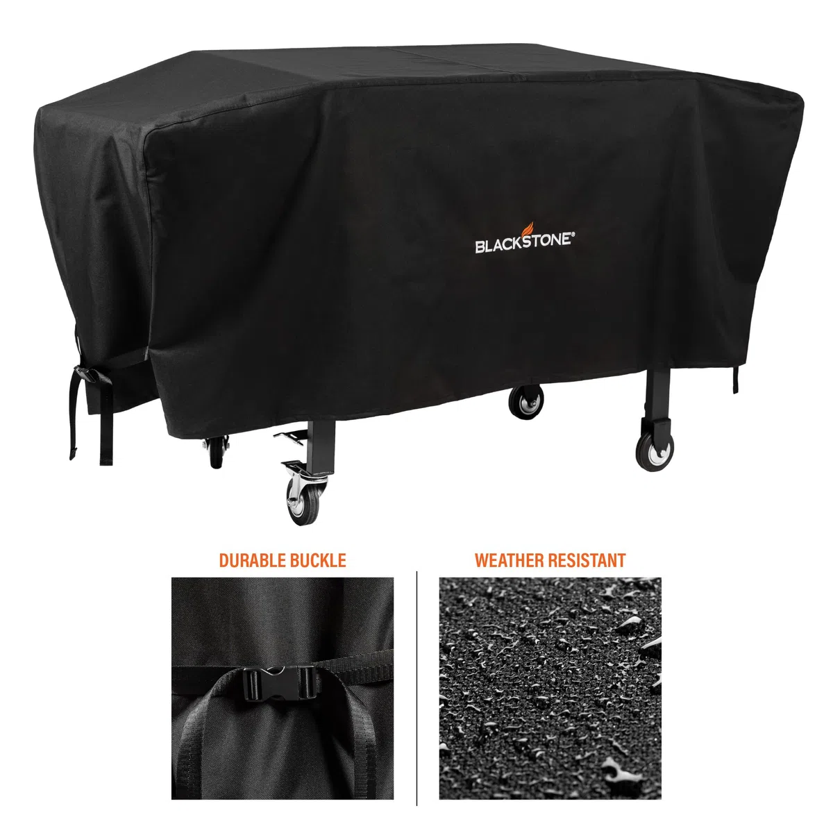 Blackstone 1528 - Cubierta de Parrilla de Gas de poliéster 600D Resistente, Resistente al Agua, se Adapta Exclusivamente a la estación de cocción de Plancha de 36 Pulgadas, Color Negro