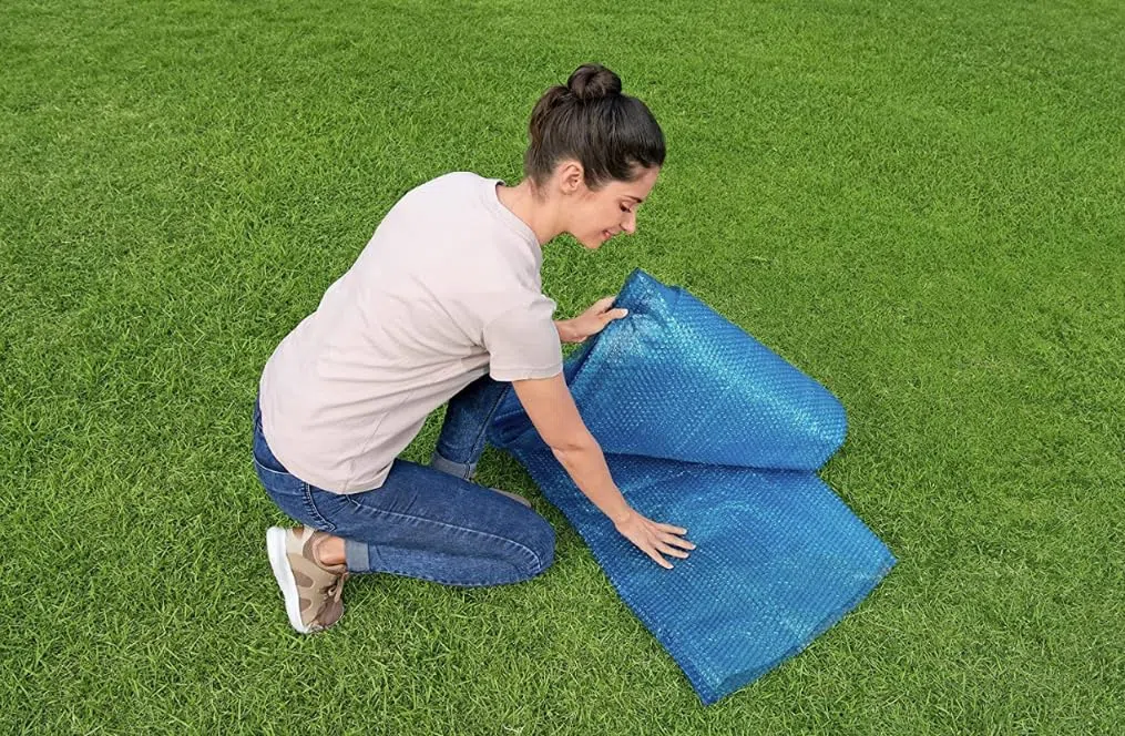 Manta solar para Ovalpool 503 x 274 cm Sheepmania Warmer 150 micras | Lona solar para Bestway, Intex | Aislamiento térmico, ahorro de energía