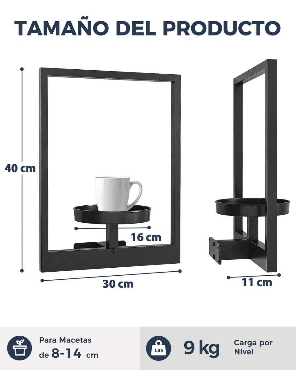 Bamworld Soporte Plantas Interior, Macetero Colgante para Pared, Estantería para Plantas, Porta Macetas, Pedestal para Plantas de Interior, Juego de 3 para Entrada Exterior