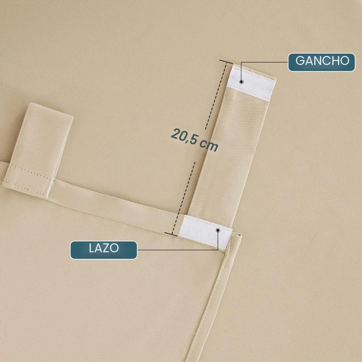 PONY DANCE Cortinas Exterior Terraza Impermeable con Trabillas Adhesivas, Cortinas Opacas Aislantes Luz para Patio/Porche/Jardin/Balcon 2 Piezas,132x274cm(AnxAl),Beige Oscuro