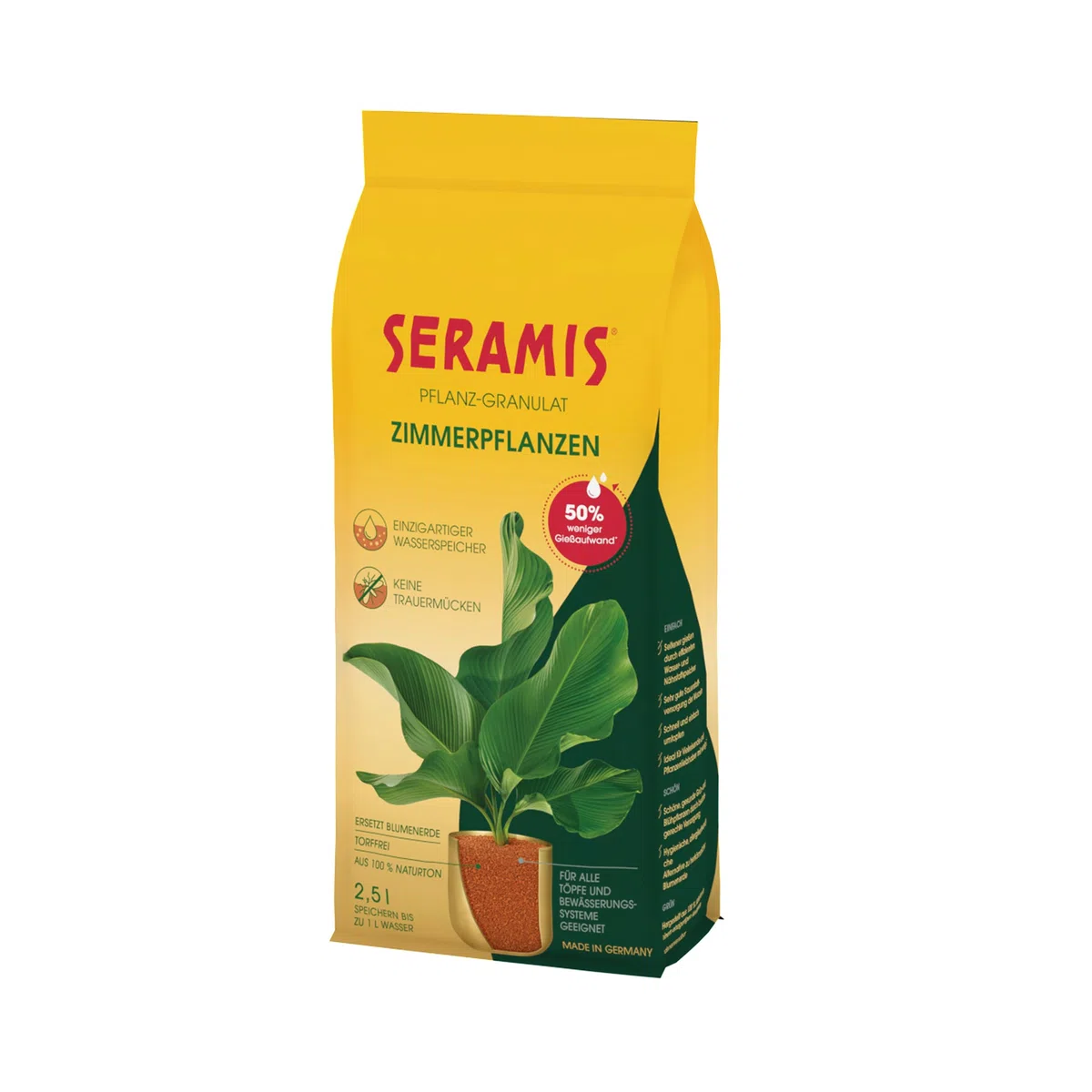Seramis granulado para Plantas Interiores, 2,5 l – gránulos de Arcilla expandida para el Almacenamiento de Agua y de los nutrientes Importantes