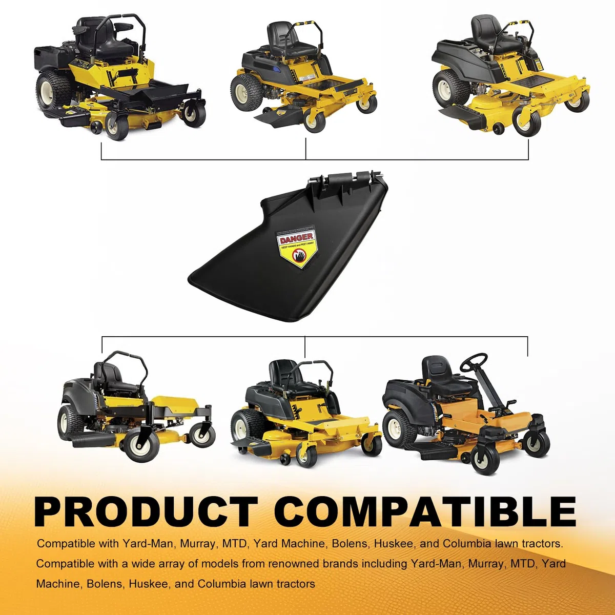 deawater 631-05229 - Conjunto deflector de canal de descarga de cubierta para MTD Craftsman Troy-Bilt Cub-Cadet Murray Yard-Machine Yardman LT1040 LT1045 LT2042 descarga lateral, 631-0216 631-05193