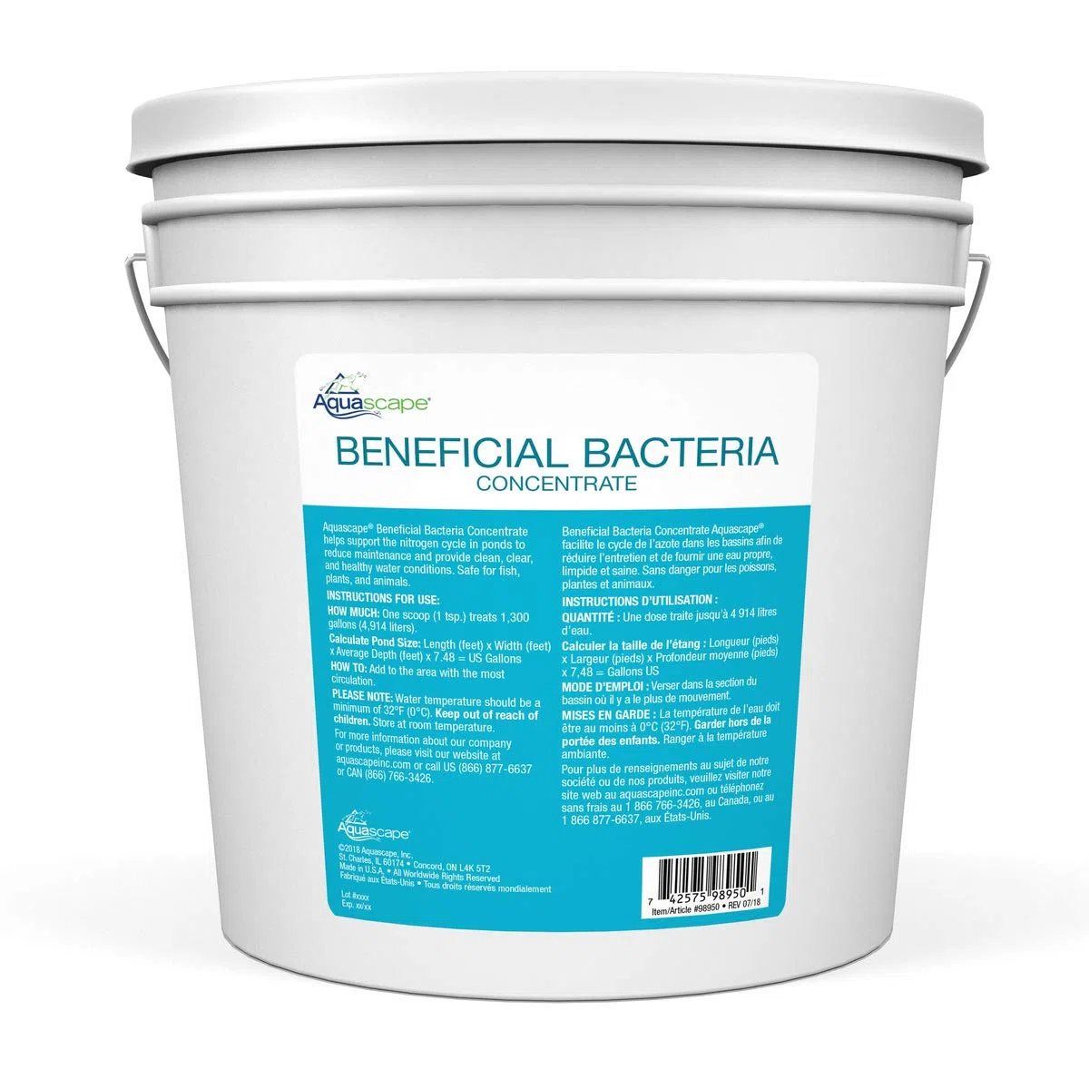 Aquascape Bacterias beneficiosas secas para estanques y características de Agua, 7 Libras | 98950, Blanco