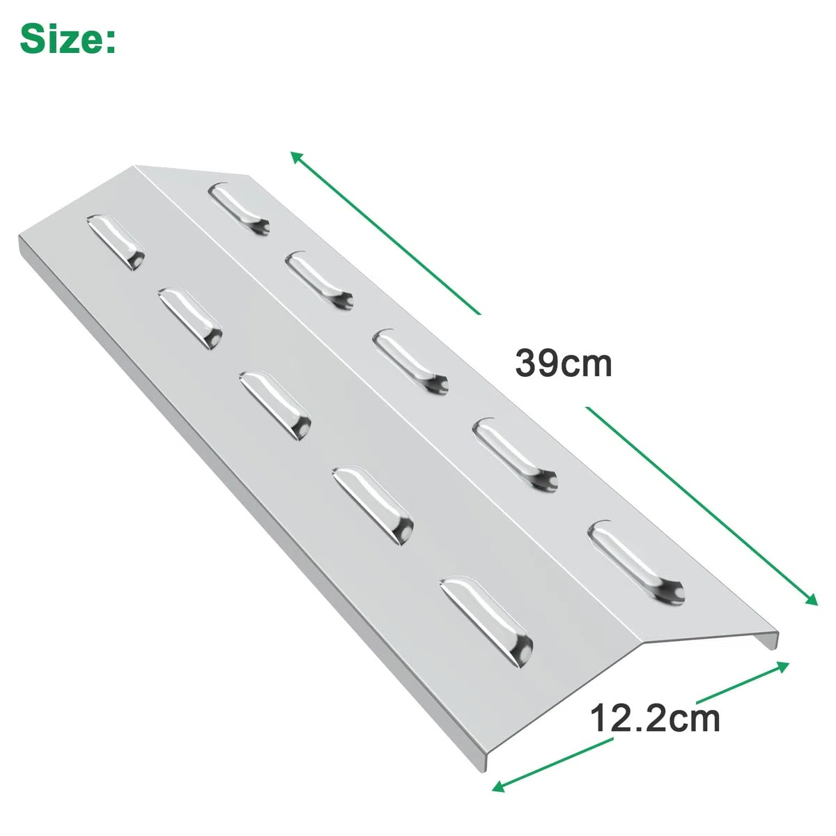 WELL GRILL Barras aromatizantes de placas de calor de 39 cm para parrillas de gas Campingaz 3 y 4 Classic, Woody y Master Series, difusor de llama de acero inoxidable para Brinkmann, Landmann