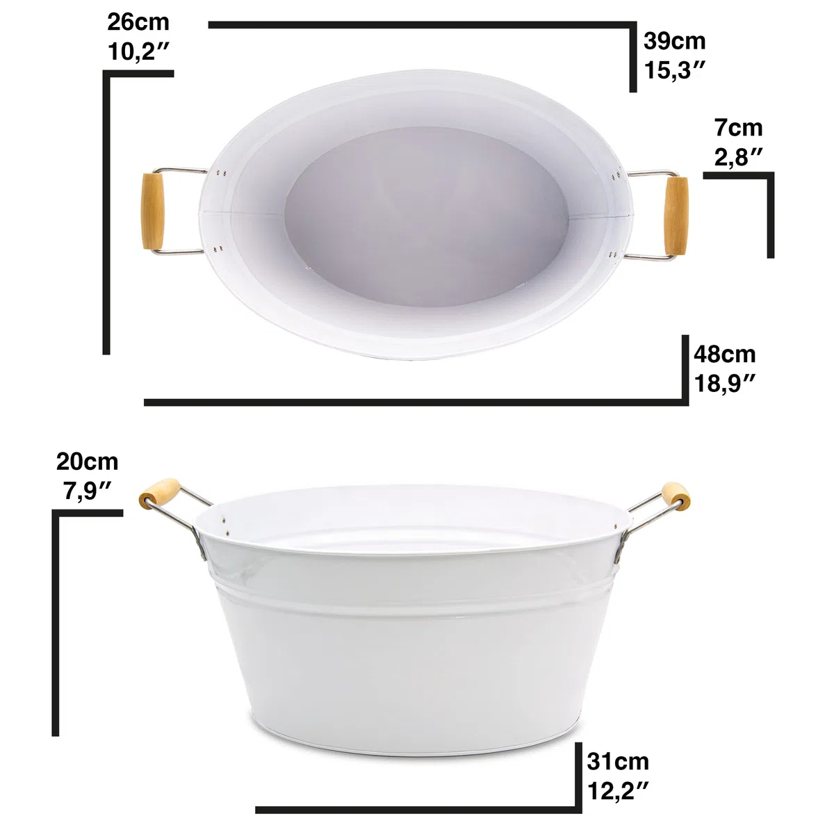 Bañera blanca – Cuenco para plantar – Jardín decorativo exterior – Bañera de agua Mini estanque Balcón Decoración