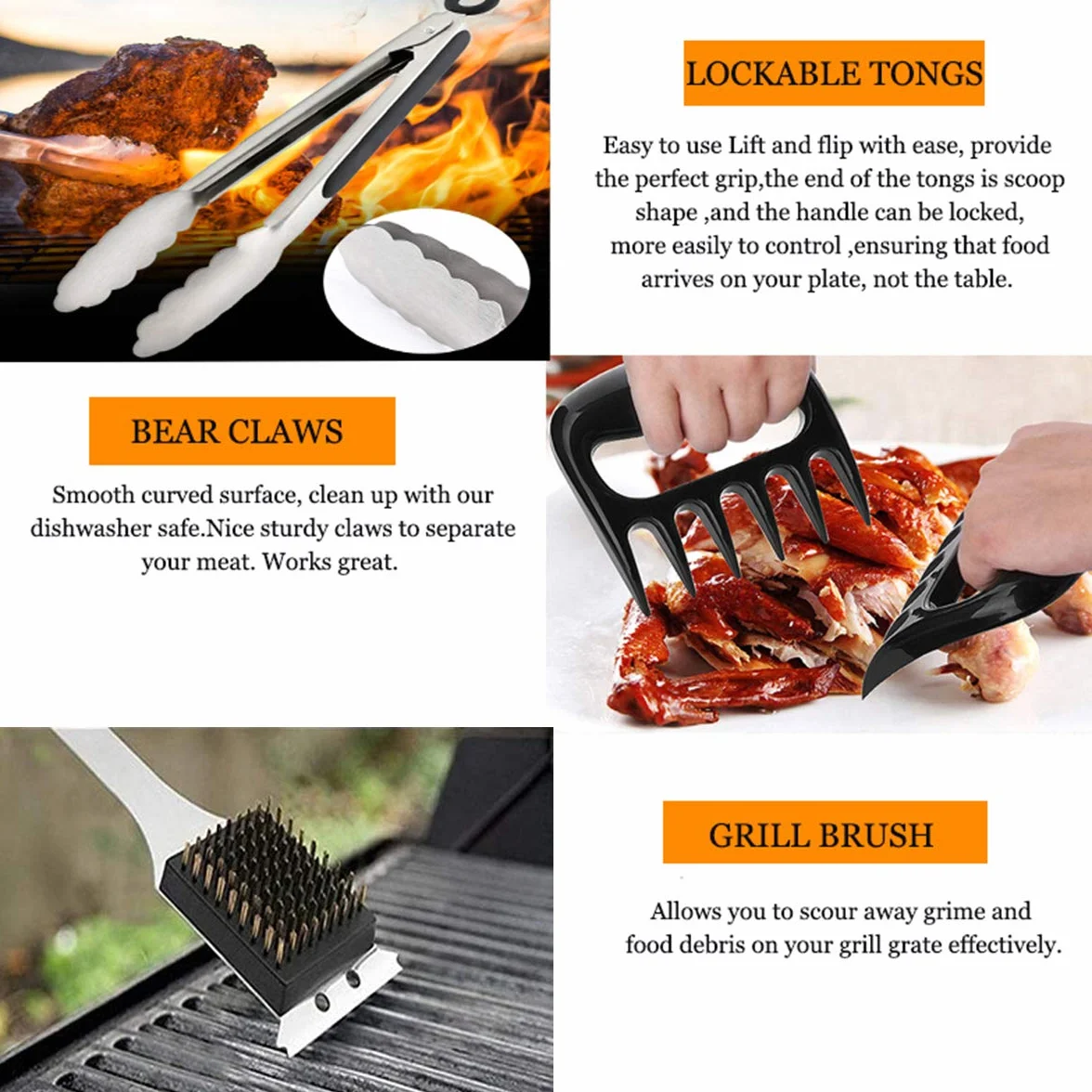 MUJUZE Kit Barbacoa,Regalo para Hombres Utensilios Barbacoa,21 Piezas Kit de Barbacoa Camping Profesionales de Acero Inoxidable,con Delantal para BBQ