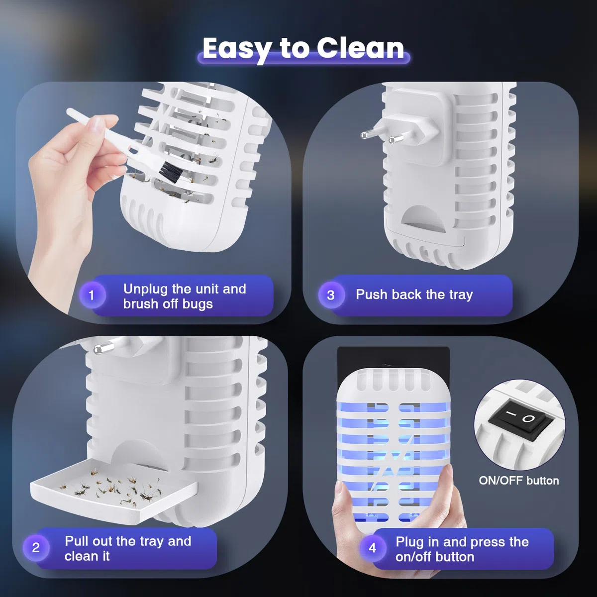 2 Piezas Lámpara Antimosquitos Electrico, Trampa para Mosquitos para Interior, contra Mosquitos, Moscas, Polillas, Lampara Antimosquitos con Luz UV para Cocina, Dormitorio, Comedor