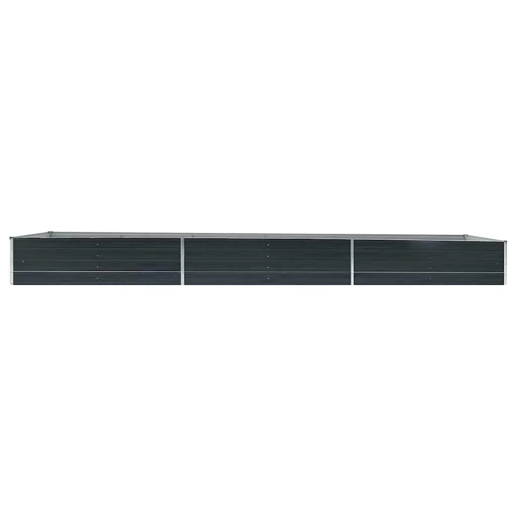 vidaXL Arriate de Jardín Plantas Macetas Mobiliario Muebles Hogar Casa Decoración Exterior Bricolaje Acero Galvanizado Gris 400x80x45 cm