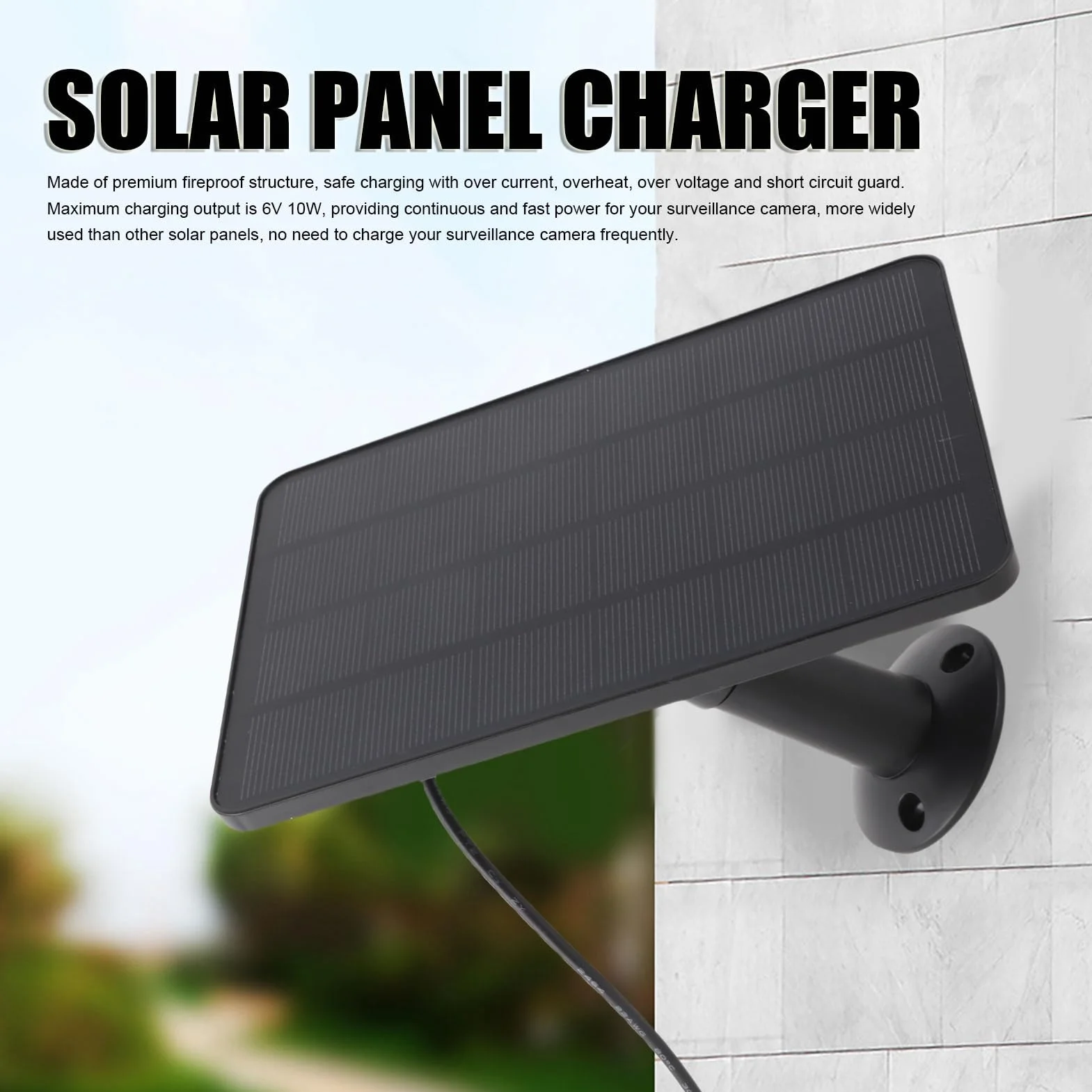 Cargador Solar de Anillo de 10W, Panel Solar de Anillo para una Leva de Palo, Cargador de Energía Solar Portátil IP65 Profesional Eficiente Profesional para la Leva del (CSP4W-DC-B)