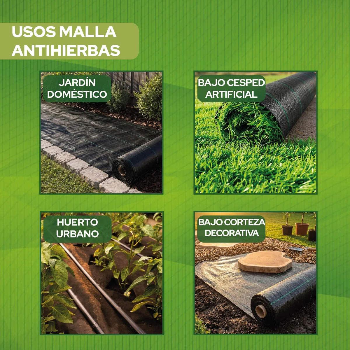 Control Garden Malla Antihierbas 3 x 10 m Grosor 105 gr | Malla Anti Malas Hierbas y Maleza para Jardín, Huerto, Cesped | Tela Cubresuelos Antigerminante Transpirable, Permeable y Resistente