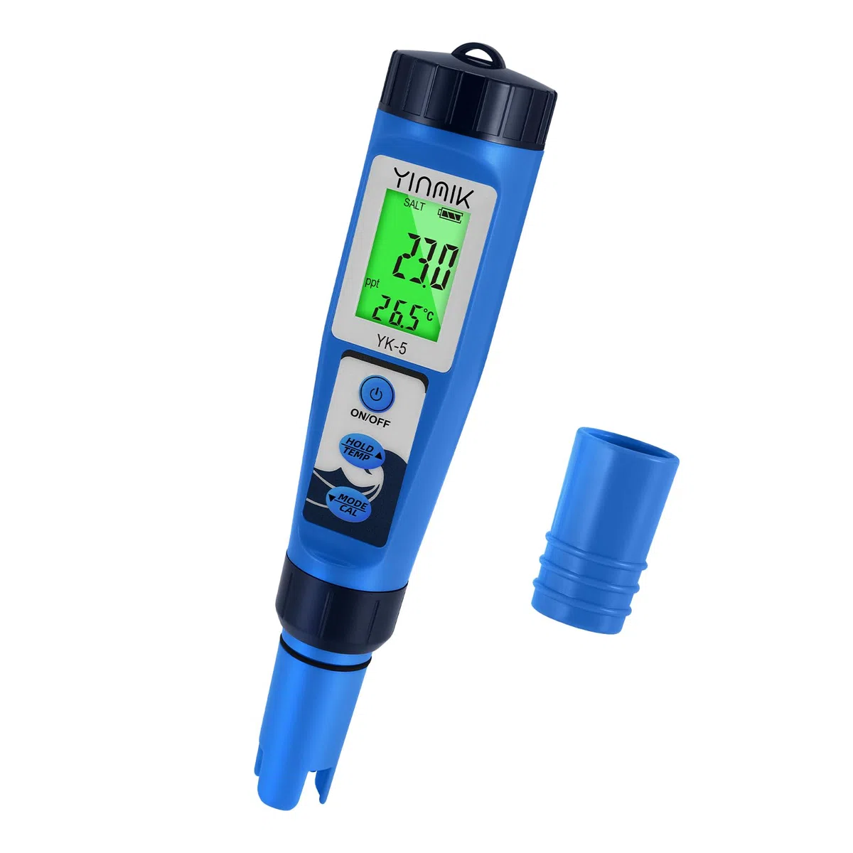 YINMIK Medidor de pH y Salinidad Para Piscinas, Medidor Digital de Salinidad, Medidor de pH y TDS Multifunción 5 en 1 Para Piscinas, Spas, Análisis de Calidad del Agua, Agua Potable e Hidroponía