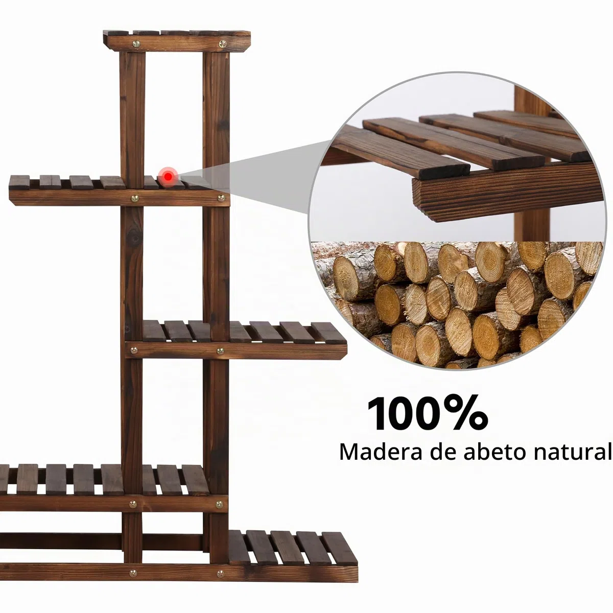 Yaheetech Estanteria para Plantas de Madera para 12-13 Plantas Soporte Plantas Interior/Exterior Soporte de Macetas Estante Decorativa de Escalera de Macetas para Jardín Salón Balcón