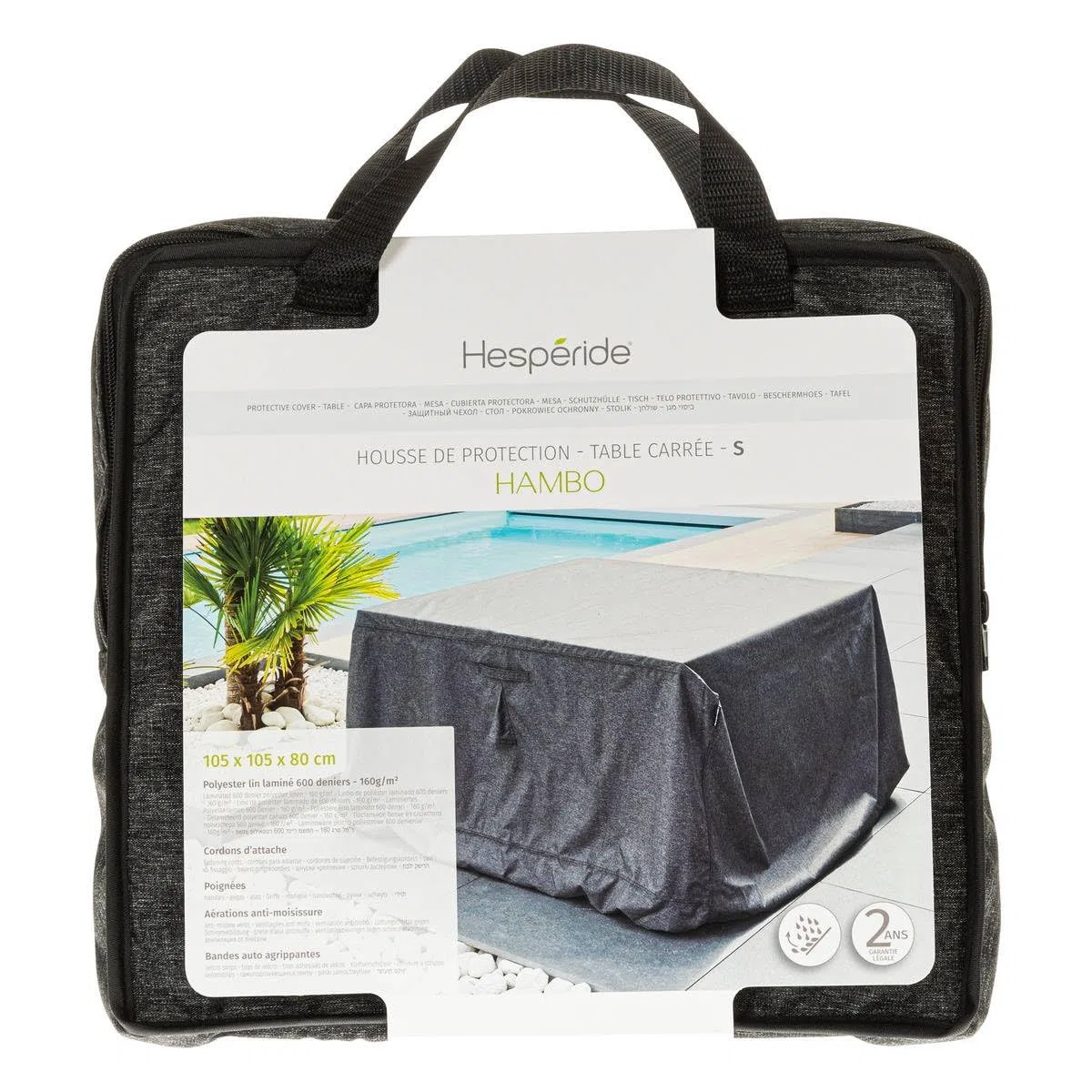 Hespéride - Funda de protección hambo para Mesa Cuadrada S - 105 x 105 x 80 cm