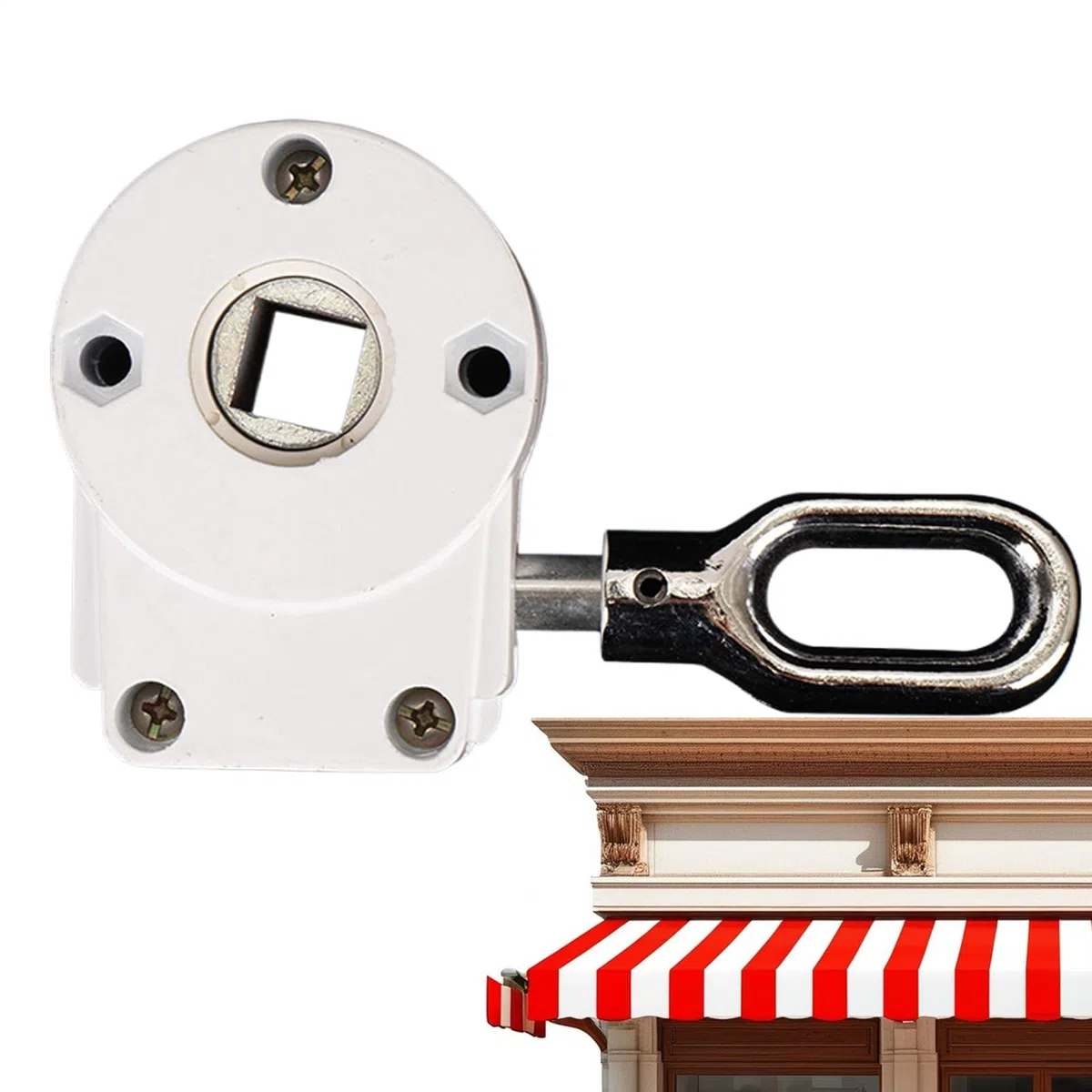 Manual de equipo de toldo para toldos – Engranaje manual de tornillo sin fin | Engranajes de manivela de caja de cambios | Soporte inalámbrico | Piezas resistentes | Persianas portátiles para