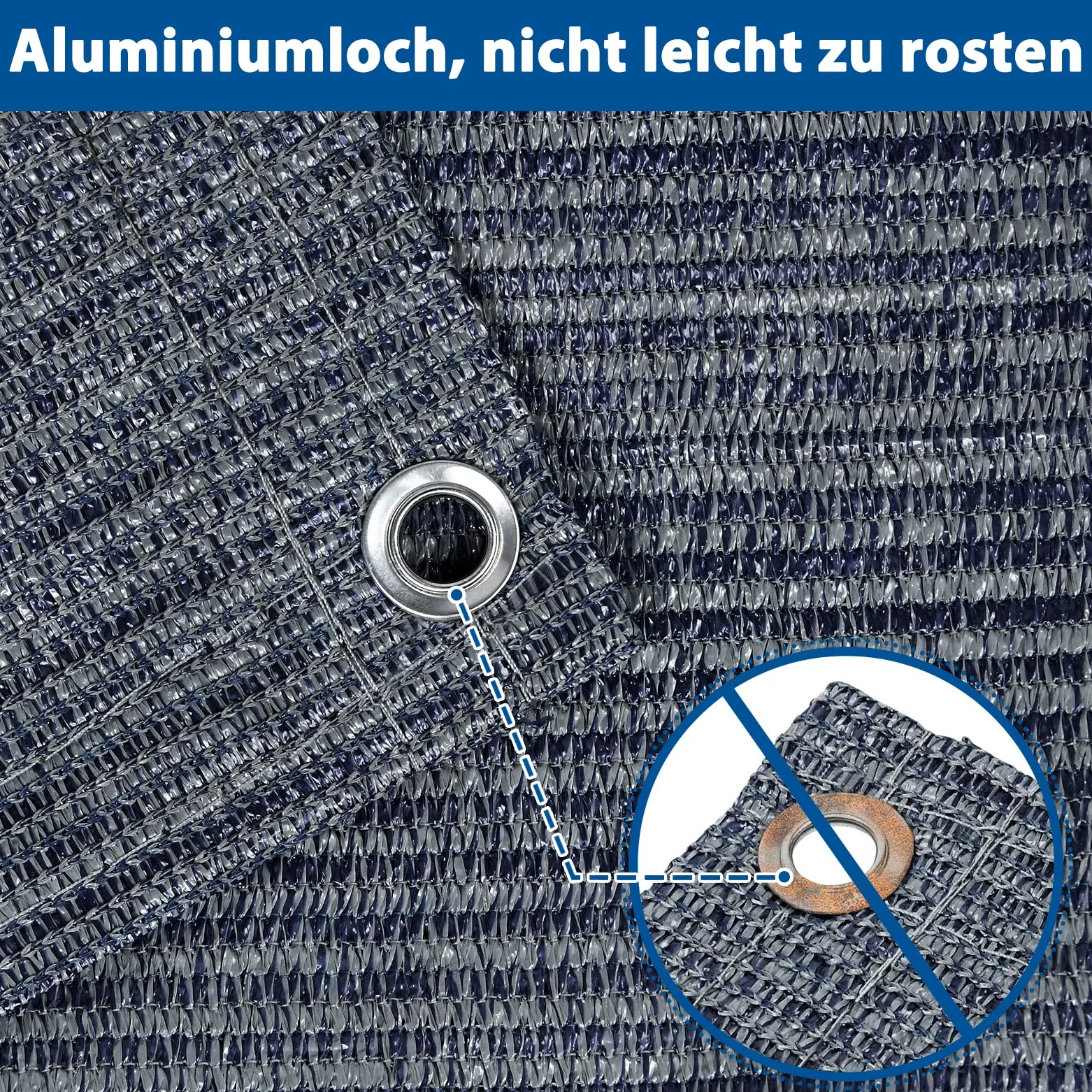 YUENFONG Alfombra para tienda de campaña, alfombra para tienda de campaña, de HDPE con ojales y piquetas, lavable, antideslizante, para exteriores, camping, juegos interiores, gris y azul