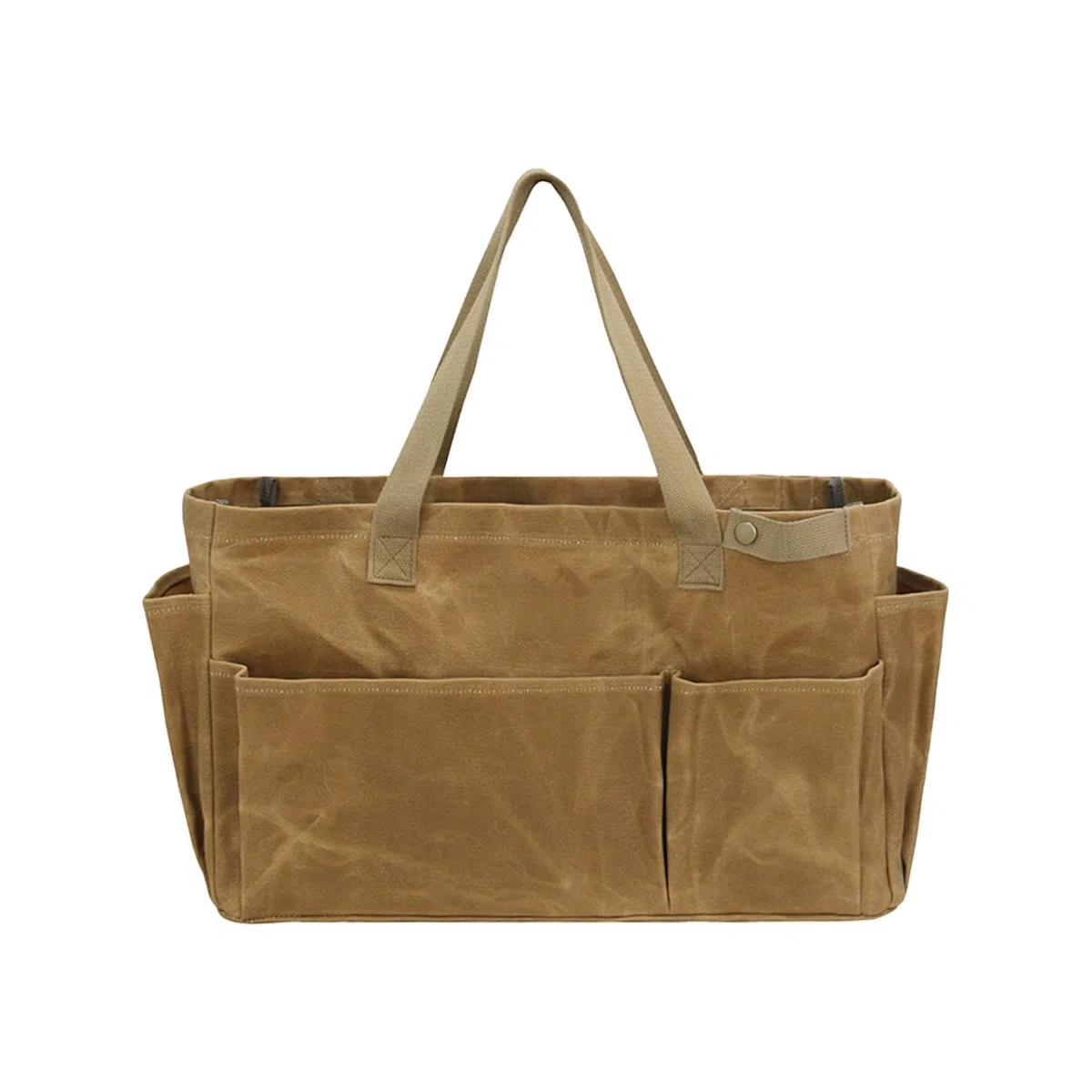Genérico Camping Picnic Storage Bag, Waterproof Waxed Canvas Tote, Large Multifunctional Outdoor Bag for Camping for Cookware, Grilling, and Garden Tools 46x17.5x28cm