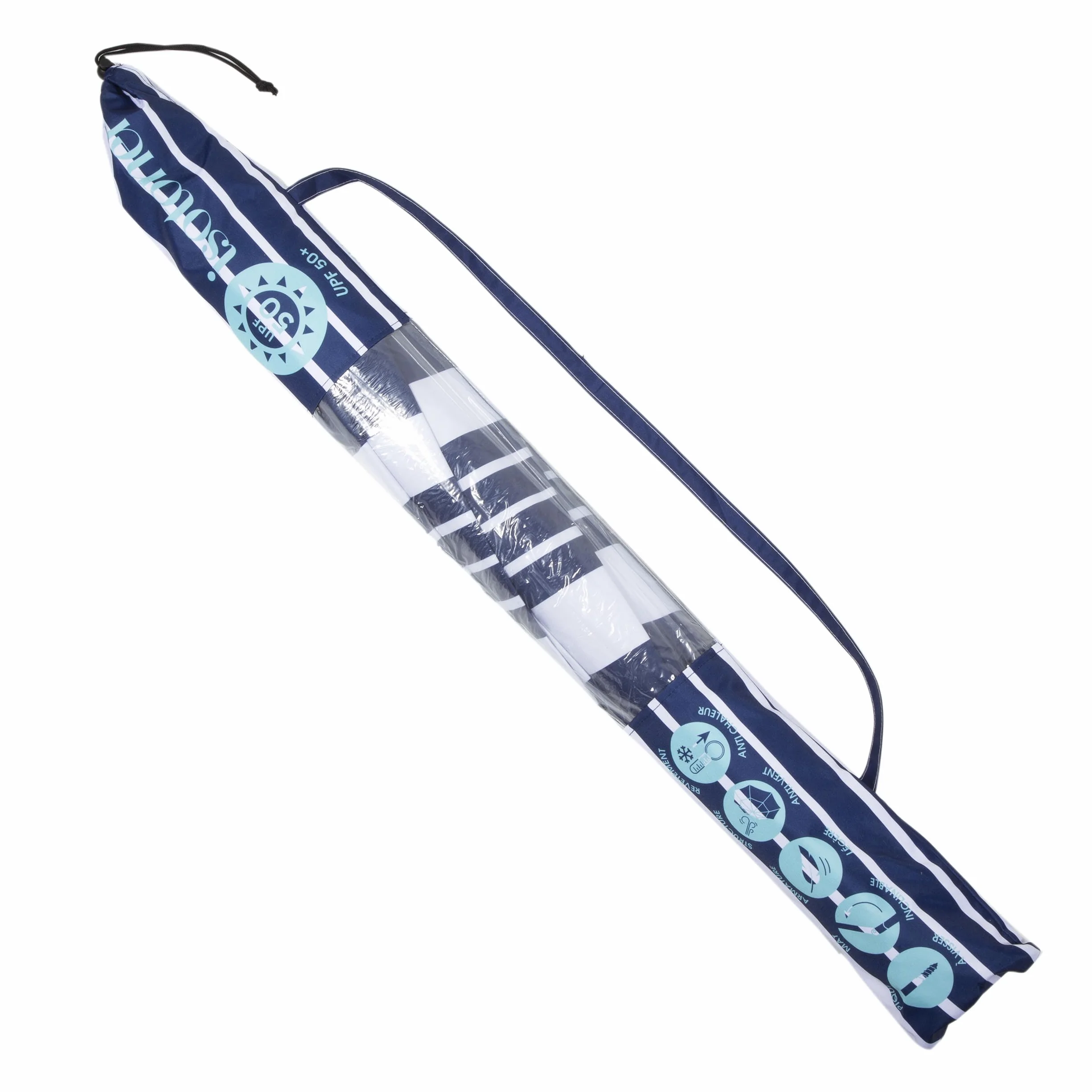 Isotoner Sombrillas adulto mixto playa anti viento plegable con protección uv56, ø 180 cm, muy ligera 1,38 kg, incluye bolsa para transportarla