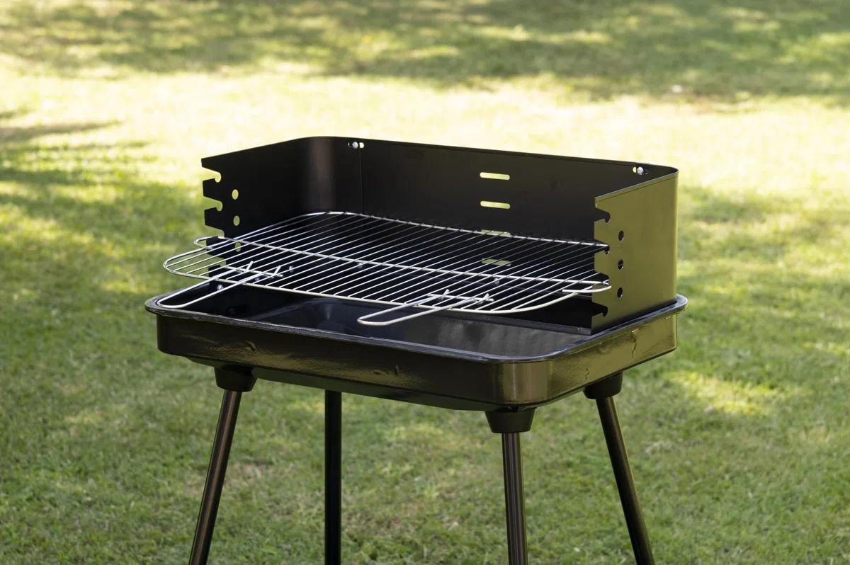 soriani Sun-Day - Barbacoa de carbón vegetal rectangular, 58 x 38 cm, color negro