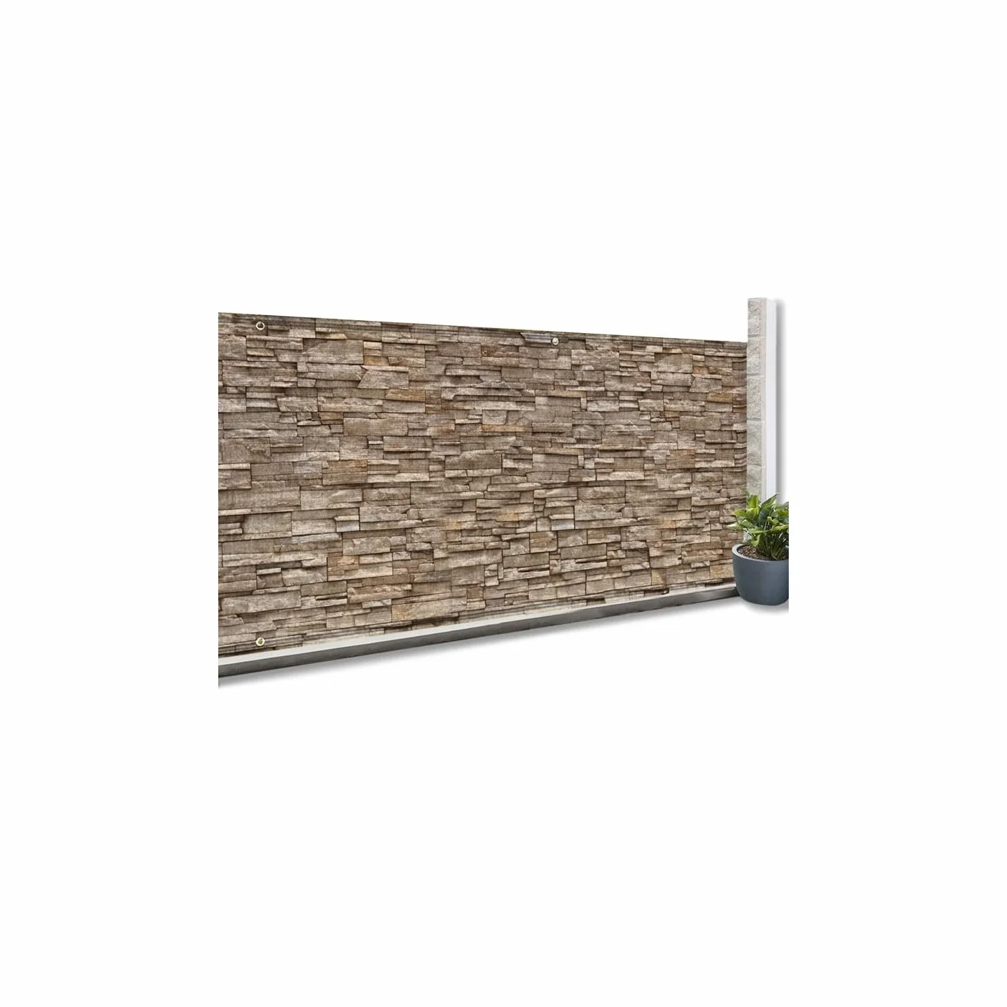 IDMarket - Malla de ocultación, 1,5 x 10 m, estampado de piedra, 160 g/m²