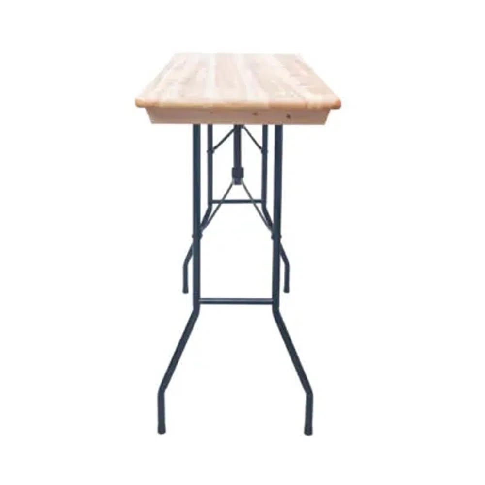 EME Mesa Plegable de cervecería de 200cm x 60cm x 113cm Tablero de Madera Pino de 24 mm de Grosor y Estructura de Acero - Mesa cervecera fácil Plegado y Transporte