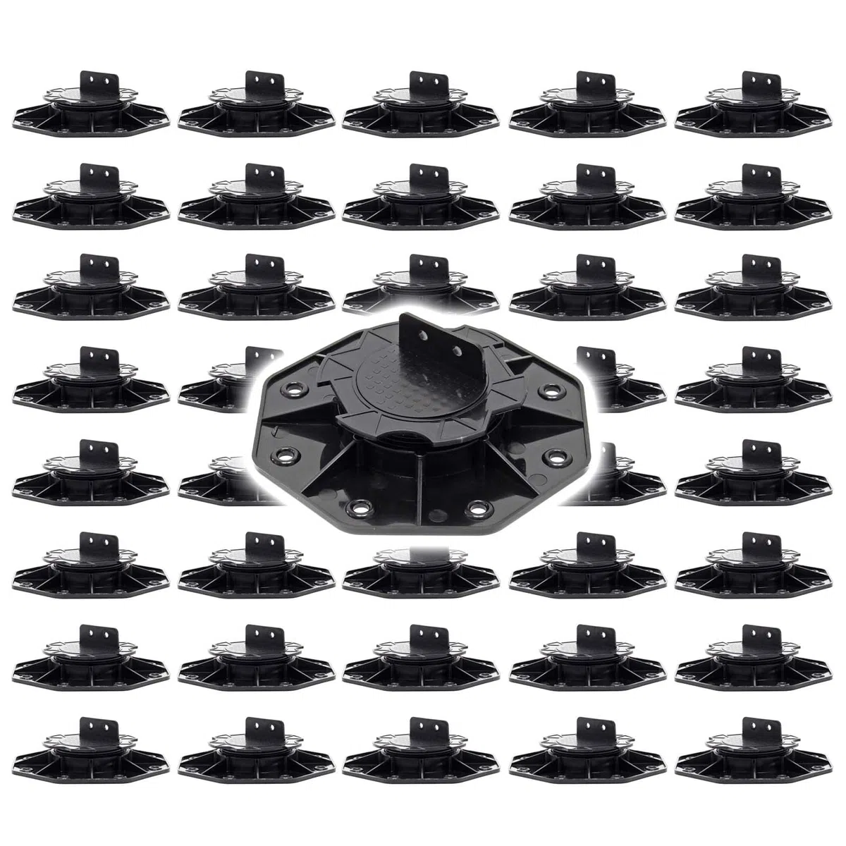 XPOtool Juego de 40 bases regulables para terraza carga máxima 2700kg ajustable en altura 18-25 mm