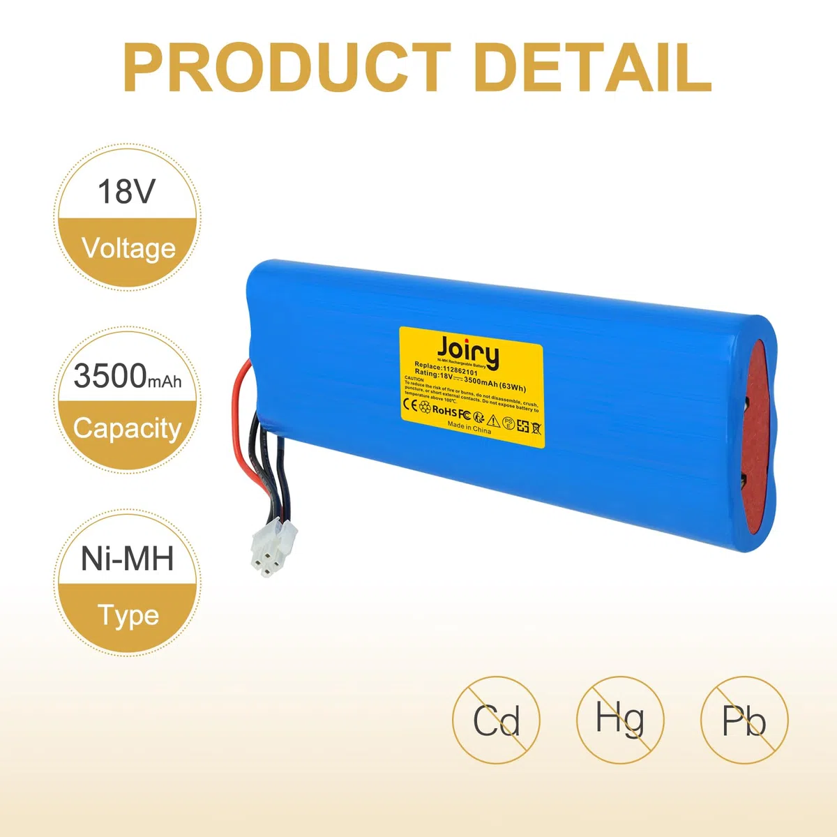 Joiry 18V 3500mAh Li-Ion Batería Compatible con Husqvarna Automower 210C, 210AC, 220AC, 230ACX, 260ACX, G2 2004-2006, SH Solar Hybrid