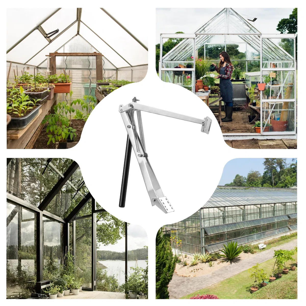 Abridor de ventanas automático para invernadero, estructura de doble muelle, elevalunas para invernadero, apertura de ventanas para vivero, capacidad de elevación de 15kg, altura de elevación de 40cm
