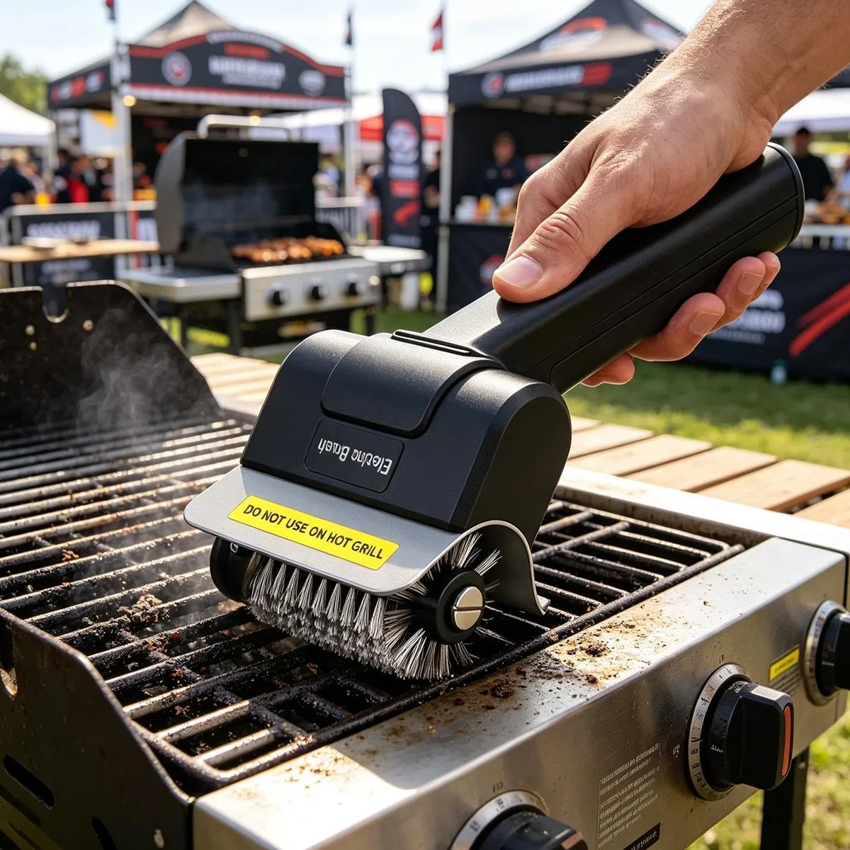 Cepillo eléctrico Parrilla | Limpiador Parrilla eléctrico Mejorado 2026 | Cepillos Recargables Parrillas Barbacoa cerdas Alambre | Accesorios automáticos Impermeables Limpiador BBQ para Aire Libres