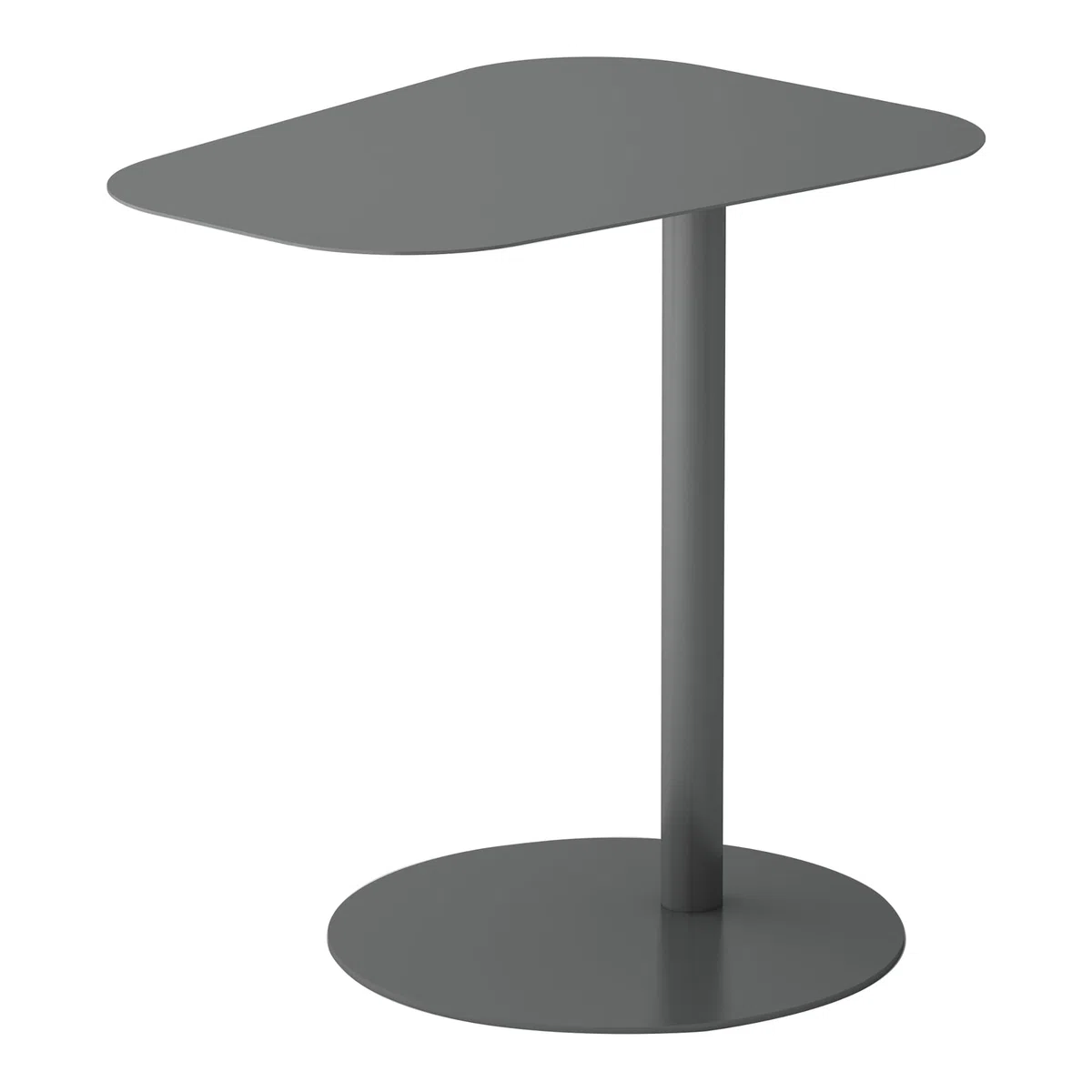 [en.casa] Mesa Auxiliar Nastätten Trapezoidal para Sala Terraza Práctica Mesilla de Noche Apta para Interior/Exterior Mesa de Café Metal 50 x 50 x 38 cm - Gris Mate