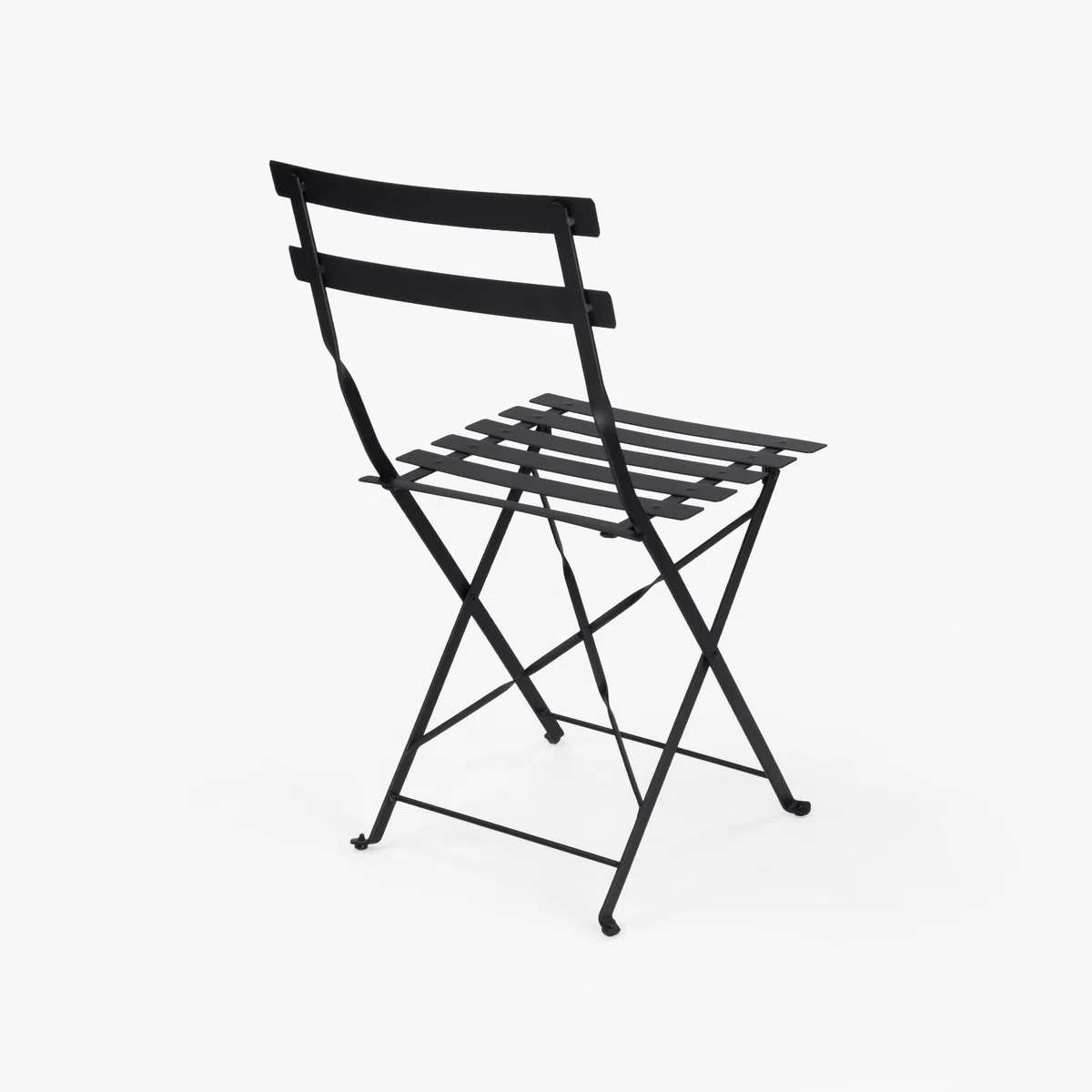 Vaukura Silla Exterior Plegable de Acero Resistente para jardín, terraza, Patio o balcón – Diseño bistrot Estilo Moderno – Acabado anticorrosivo – Negra, Blanca o Verde Oliva – Modelo Aime (Negro)