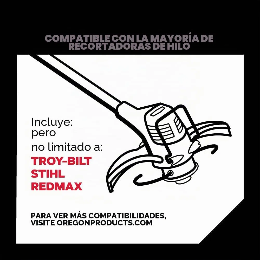 Oregon Cabezal universal Jet Fit de 2 hilos para desbrozadoras de eje recto de 25 cc o más, carga fácil, uso intensivo o profesional, con hilo de corte Flexiblade (111110)