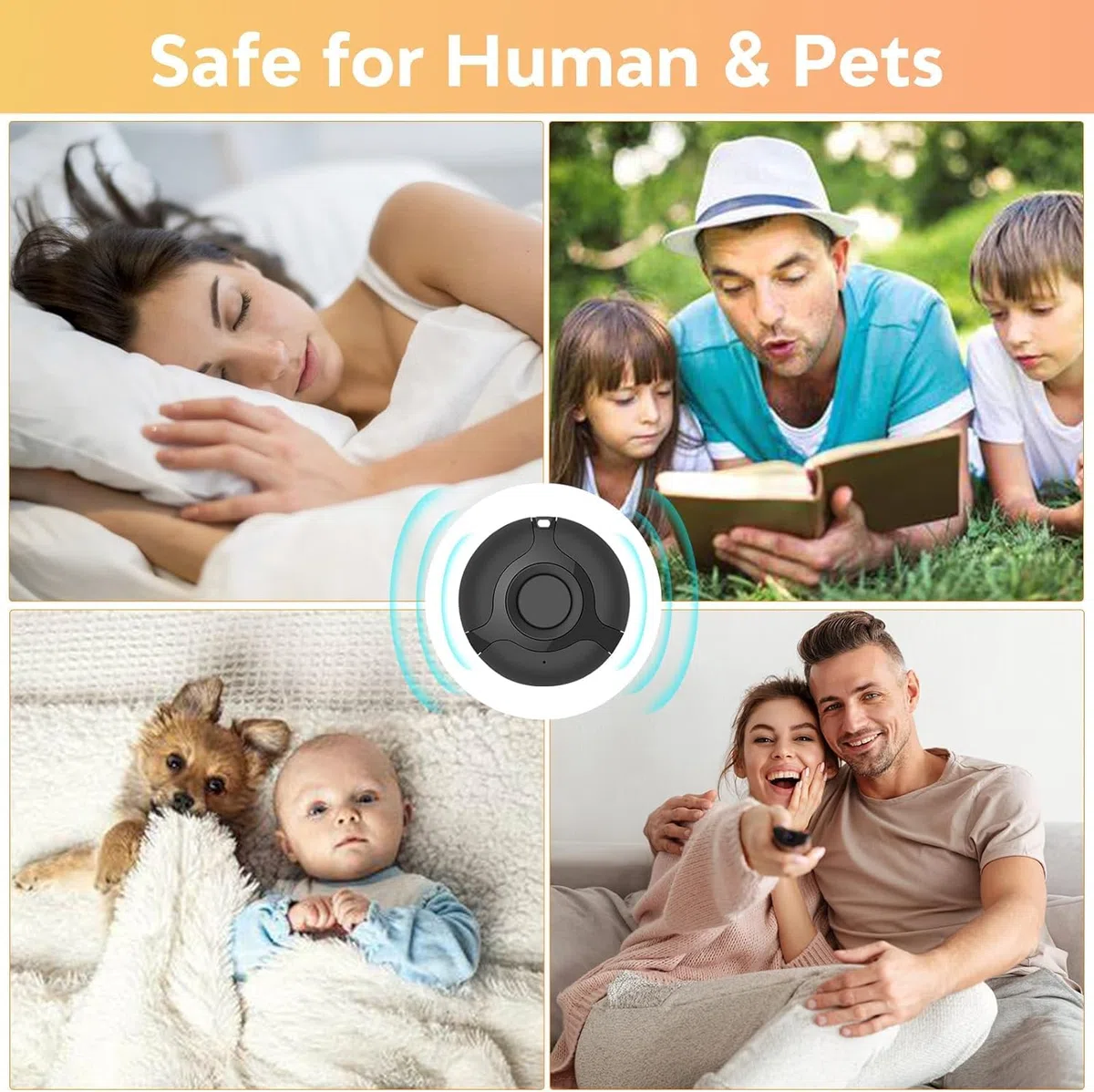 COMBLU - Repelente ultrasónico, portátil al aire libre, USB, electrónico, ultrasónico, repellante y silencioso, diseño de succión para el hogar y el patio de pest control