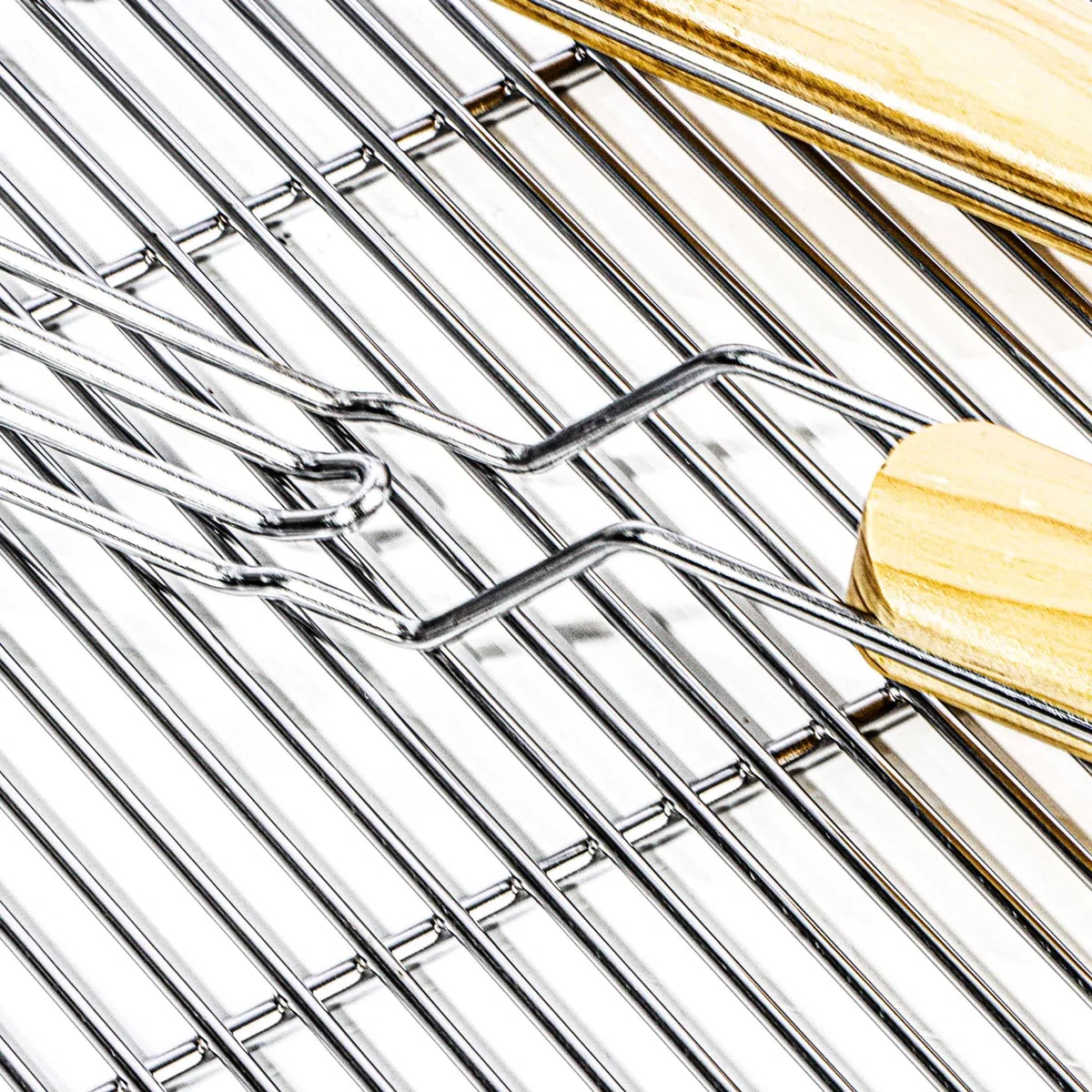 Wiltec Parrilla barbacoa 54x34cm rectangular con mangos barbacoa grill plancha rejilla asadero acero inoxidable grill