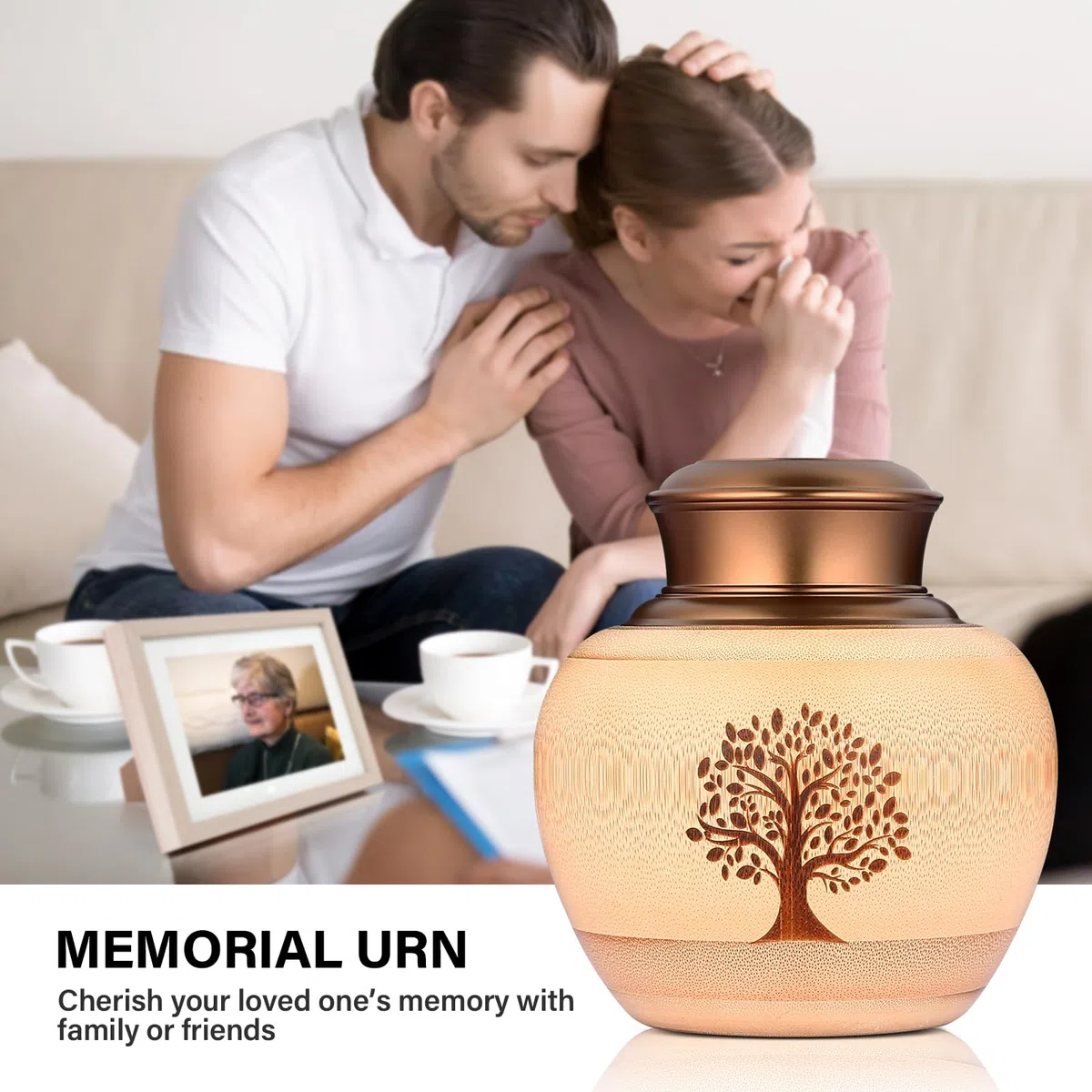 Urnas de Recuerdo Medianas para Cenizas humanas o de Mascotas, Hechas de bambú, urnas de cremación conmemorativas para Cenizas humanas, Adultos, Hembras, machos, urnas Decorativas, contenedor de