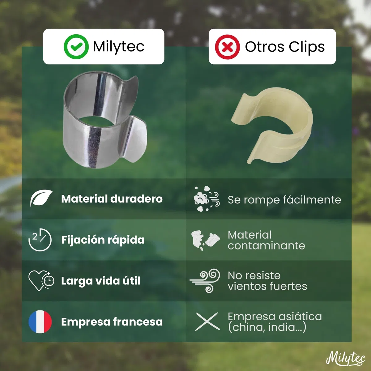 Lote de 50 clips para invernadero, diámetro 25x30 mm, de acero inoxidable, clips de fijación de metal para lona de invernadero de túnel para jardín