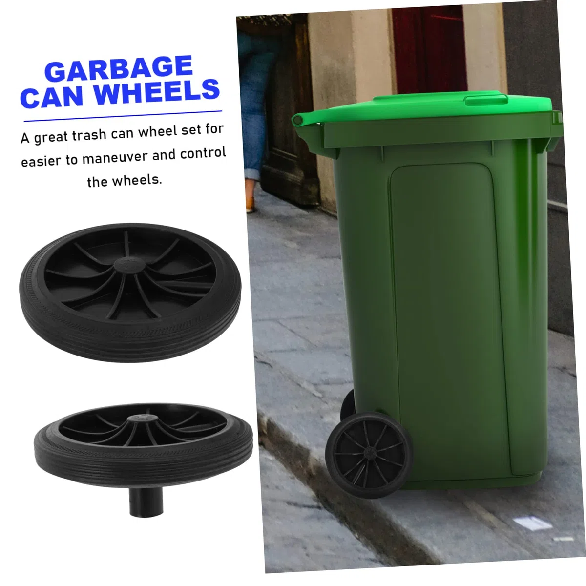 Cabilock 2 Piezas De Repuestos Para Botes De Basura Ruedas De Plástico Caja De Almacenamiento De Plástico Para Exteriores Ruedas De Servicio Pesado Carretilla Ruedas De Plástico Para