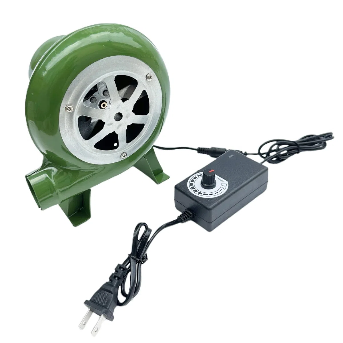 Soplador Eléctrico de Barbacoa - Ventilador de Velocidad Variable 12V - Doble Uso AC/DC Para Forja de Herrero