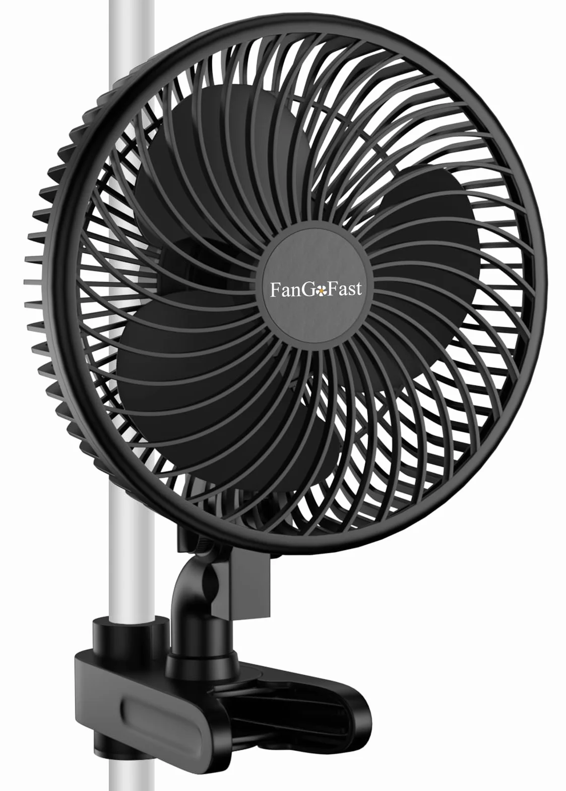 FanGoFast Clipfan/Ventilador con Clip 10W, Ventilador de Cultivo con Clip Oscilación Automática EC Motor, 10 Velocidades, para Tienda de Cultivo