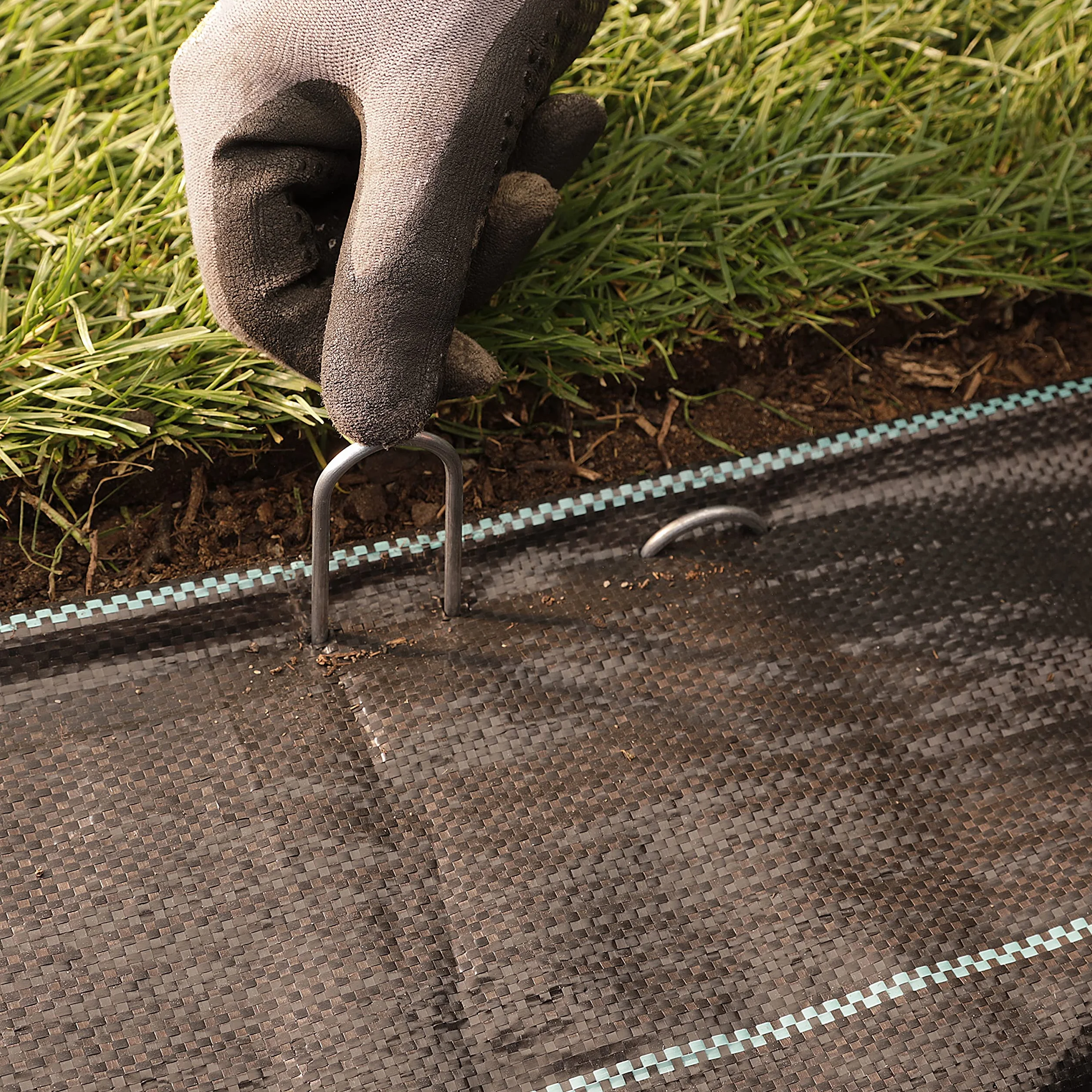 GardenMate 200 Grapas de sujeción GALVANIZADAS de Alambre de Acero | Longitud 200 mm, Ancho 25 mm, Ø 3,8 mm, Cabeza Redonda | para Suelos Extremadamente Duros