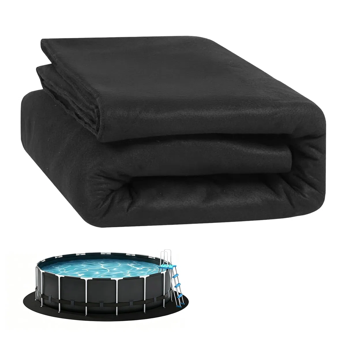 Base redonda para piscina, redonda, base para piscina exterior, lona protectora para el suelo, alfombrilla para piscina, alfombrilla de suelo precortada para piscinas de pie y jacuzzis (460 cm)