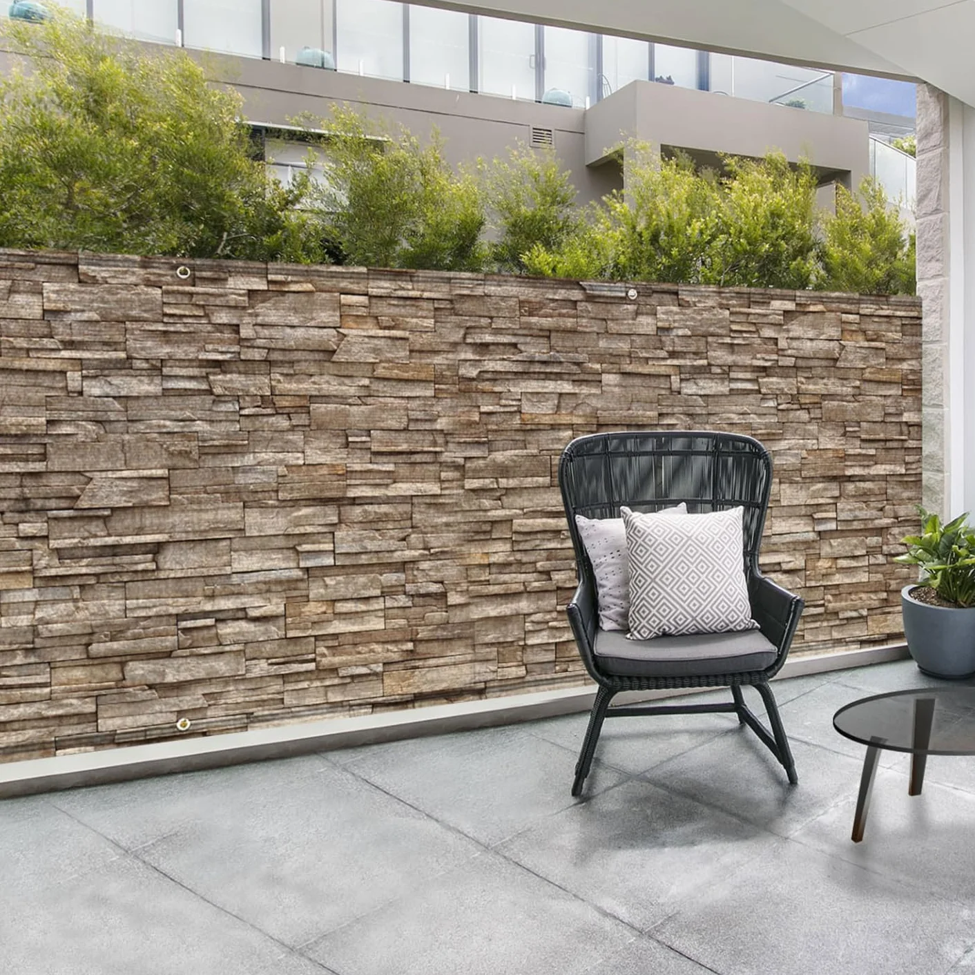 IDMarket - Malla de ocultación, 1,5 x 10 m, estampado de piedra, 160 g/m²