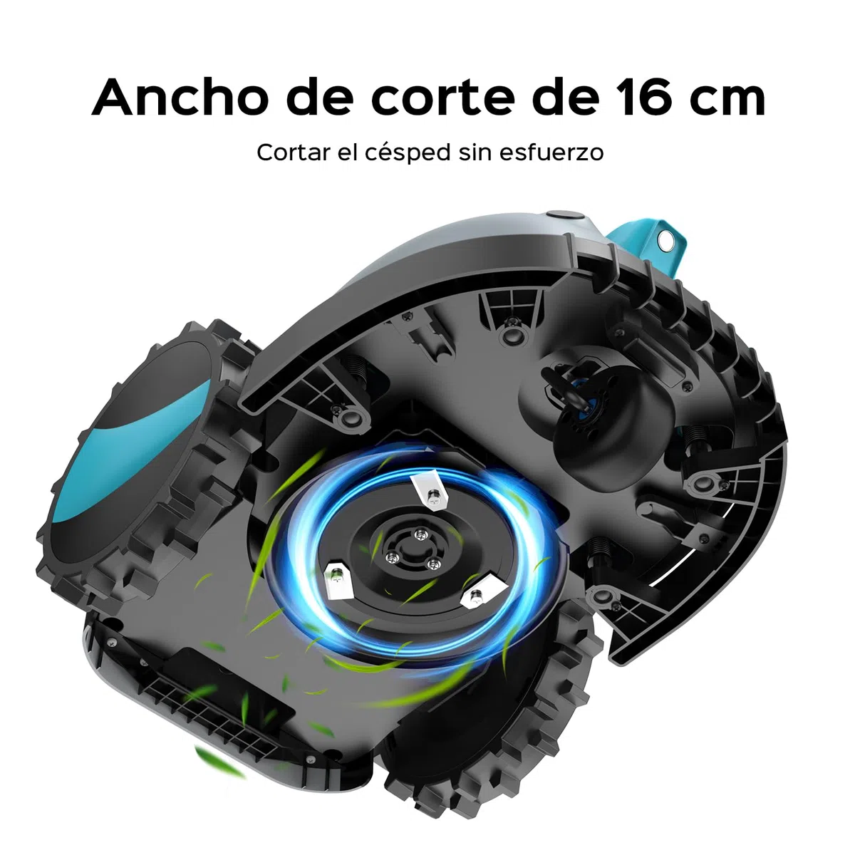 YARDCARE V100 Robot Cortacésped, con Navegación Visual por IA, sin RTK, sin Señal Perdida, 150 Obstáculos, con Cintamagnetica, Cuchillas de Repuesto, Adecuado para Jardines Pequeños