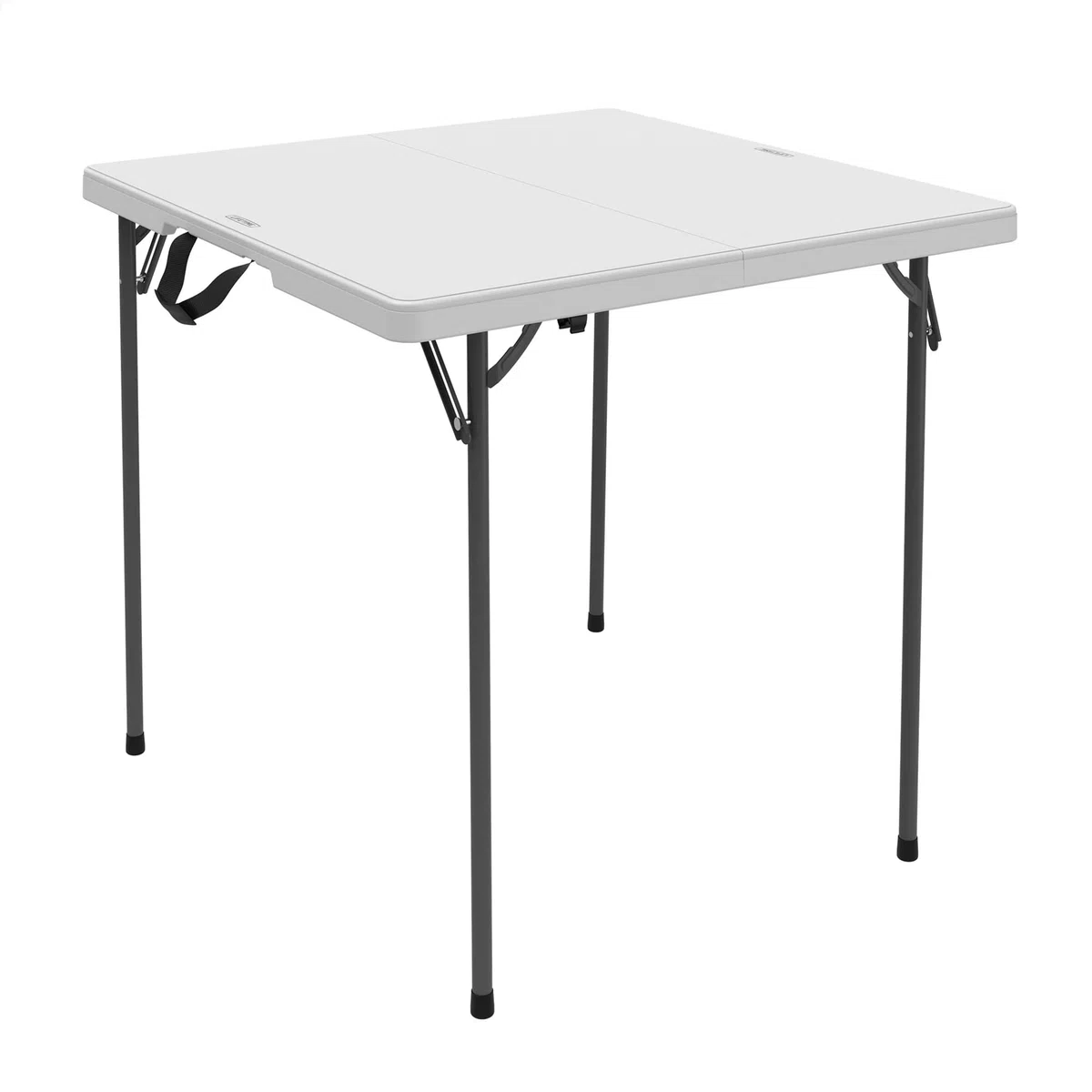 LIFETIME 92117 - Mesa plegable portátil cuadrada resistente, medidas 93.9 x 93.9 x 73.6 cm, duradera, resistente y ligera, incluye asa para transportar, para 4 personas, soporta hasta 181 kg